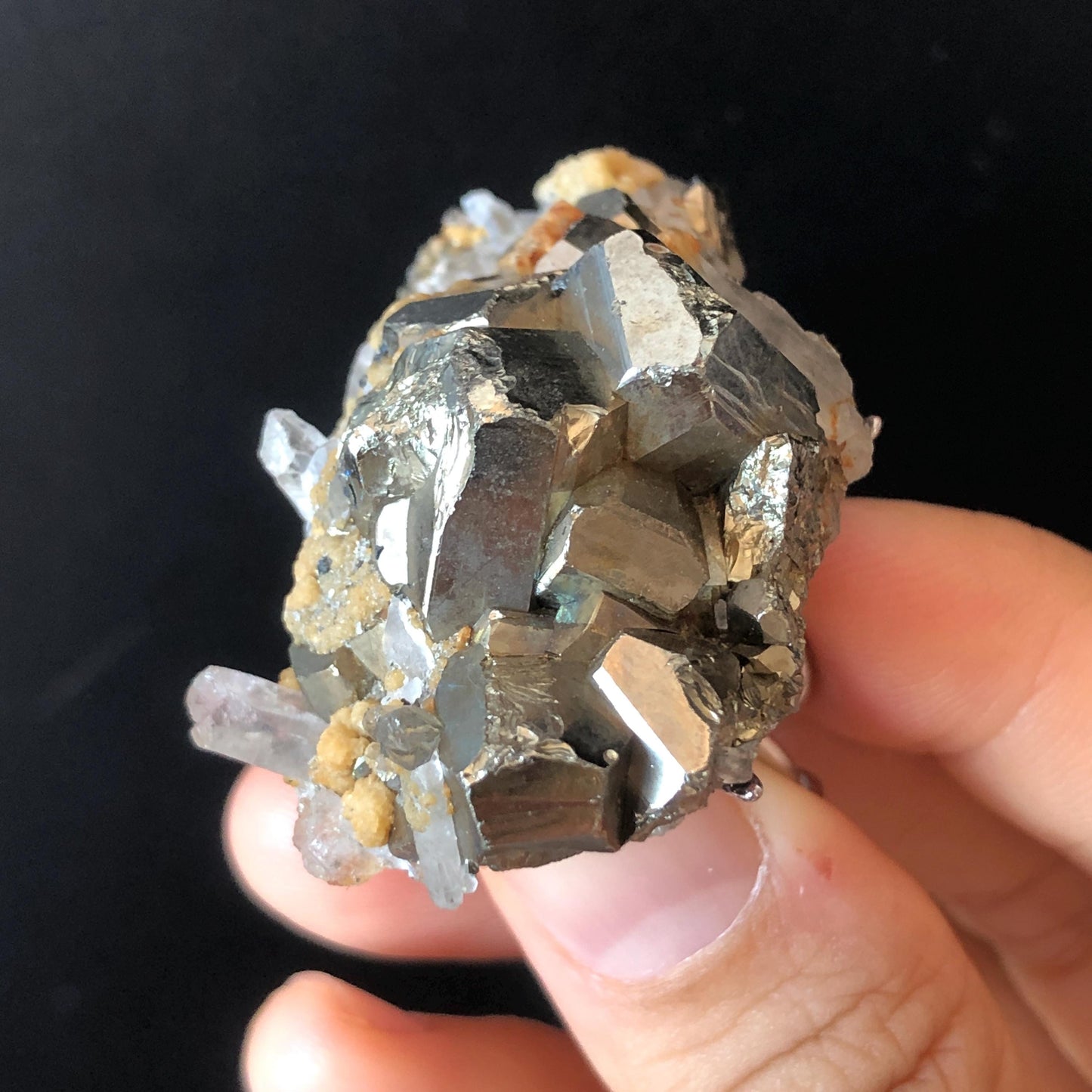 raw pyrite ring with dolomite quartz, Pyrite Gemstone ring, shiny Chunky huge crystal ring, Big large raw stone ring, Huge statement Ring