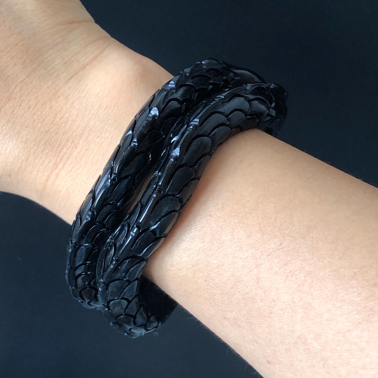 Customised size 48-70mm | 58.6mm Certificated Natural Xiu Jade Serpentine Hand Craved Black Dragon Bangle Bracelet Gift for Men & Women