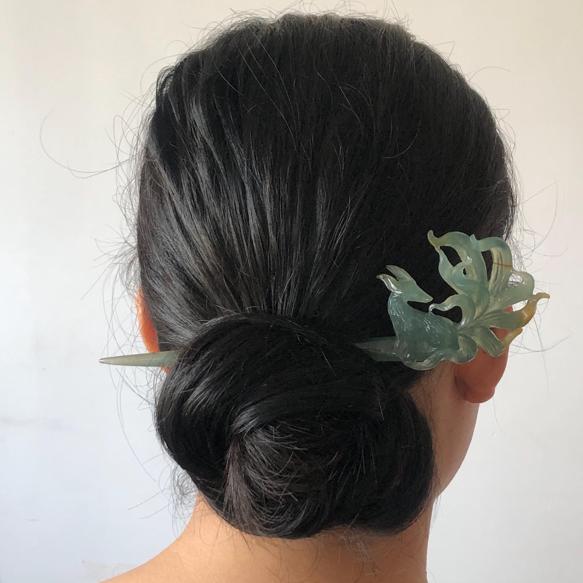Certificate Natural Xiu Jade Serpentine Hand Carved Nine tailed fox Hair Pin | Icy Greenish Blue Yellow Jade Hair Stick | Asian Chinese Jade hair comb japanese hairpins koran hair stick hanfu hair pin hair comb hair fork antique hair stick certified jade carving hand carved fox carving green jade blue jade yellow jade hand engraved jade gift for her bridal shower hair clip wedding hair jewelry