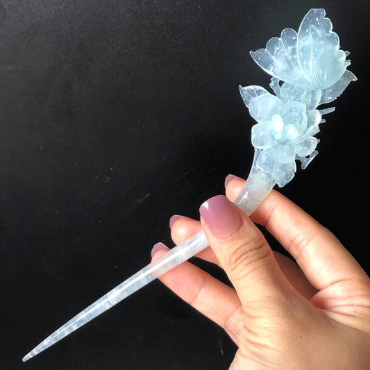 Certified Xiu Jade Serpentine Carved Butterfly & Flower Hair Pin, Blue Jade Hair Stick, Asian Hair Fork, Wedding Headpiece Hair accessories blue jade carving butterfly carving flower carving hand engraved jade hair fork japanese hair clip
korean hair stick antique hair pins vintage hair comb wedding hair accessories bridal shower gift engagement hairpins certified jade natural unteated jade with cerificate