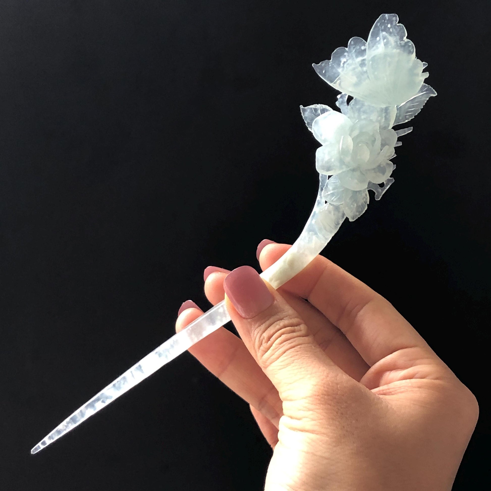 Certified Xiu Jade Serpentine Carved Butterfly & Flower Hair Pin, Blue Jade Hair Stick, Asian Hair Fork, Wedding Headpiece Hair accessories blue jade carving butterfly carving flower carving hand engraved jade hair fork japanese hair clip
korean hair stick antique hair pins vintage hair comb wedding hair accessories bridal shower gift engagement hairpins certified jade natural unteated jade with cerificate