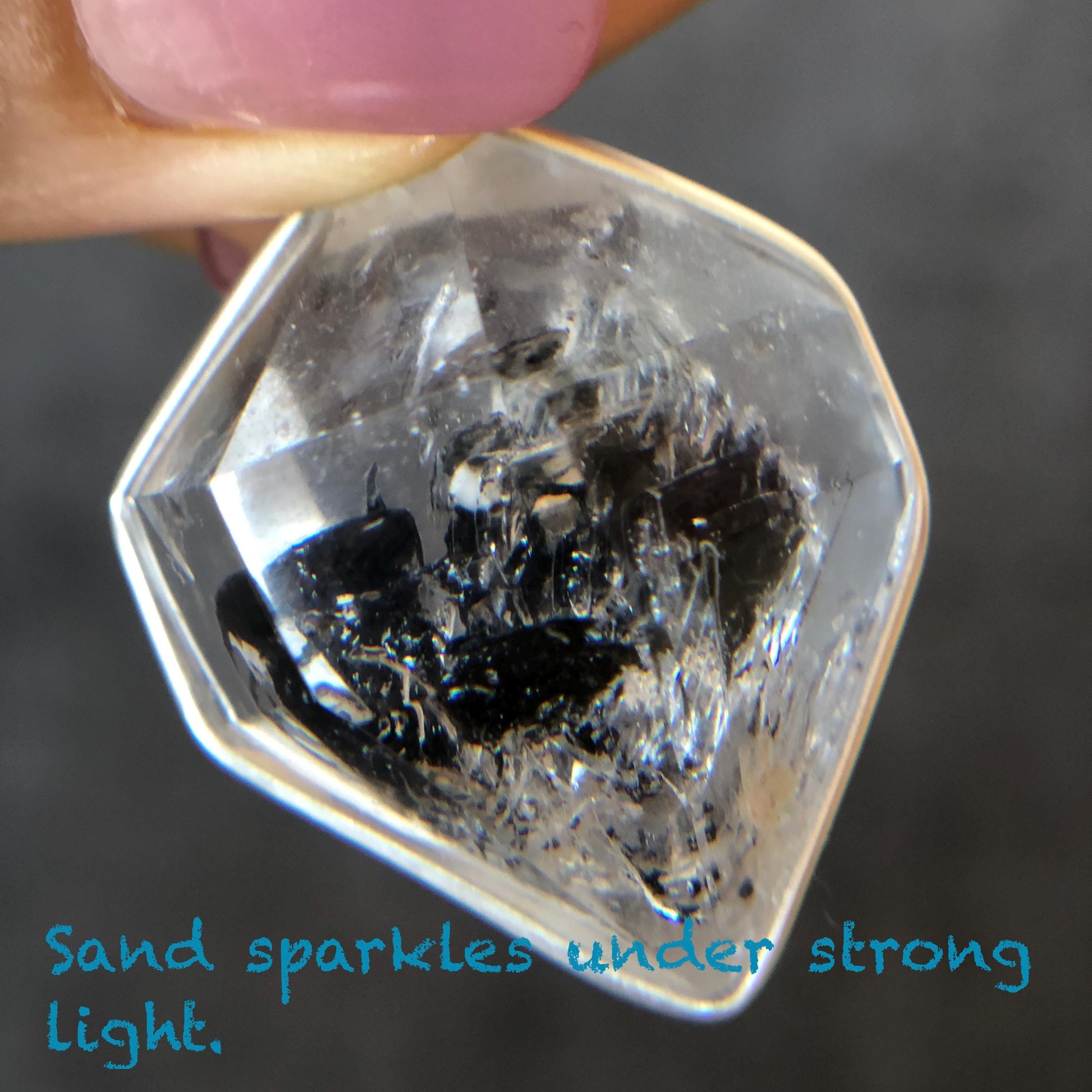 Rare Herkimer Diamond Sterling Silver Pendant Adjustable Necklace | Polished Enhydro Crystal | Multiple Moving Sand Waterfall & Big Bubble | Natural Gemstone Birthstone Gift for her  | Multiple Moving Sand & Rainbow crystal enhydro quartz sand water-fall pendant necklace choker gemstone charm stone pendant choker irregular stone pendant huge crystal charm birthstone gift for her men necklace chakra crystal purify stone minerals specimen adjustable choker