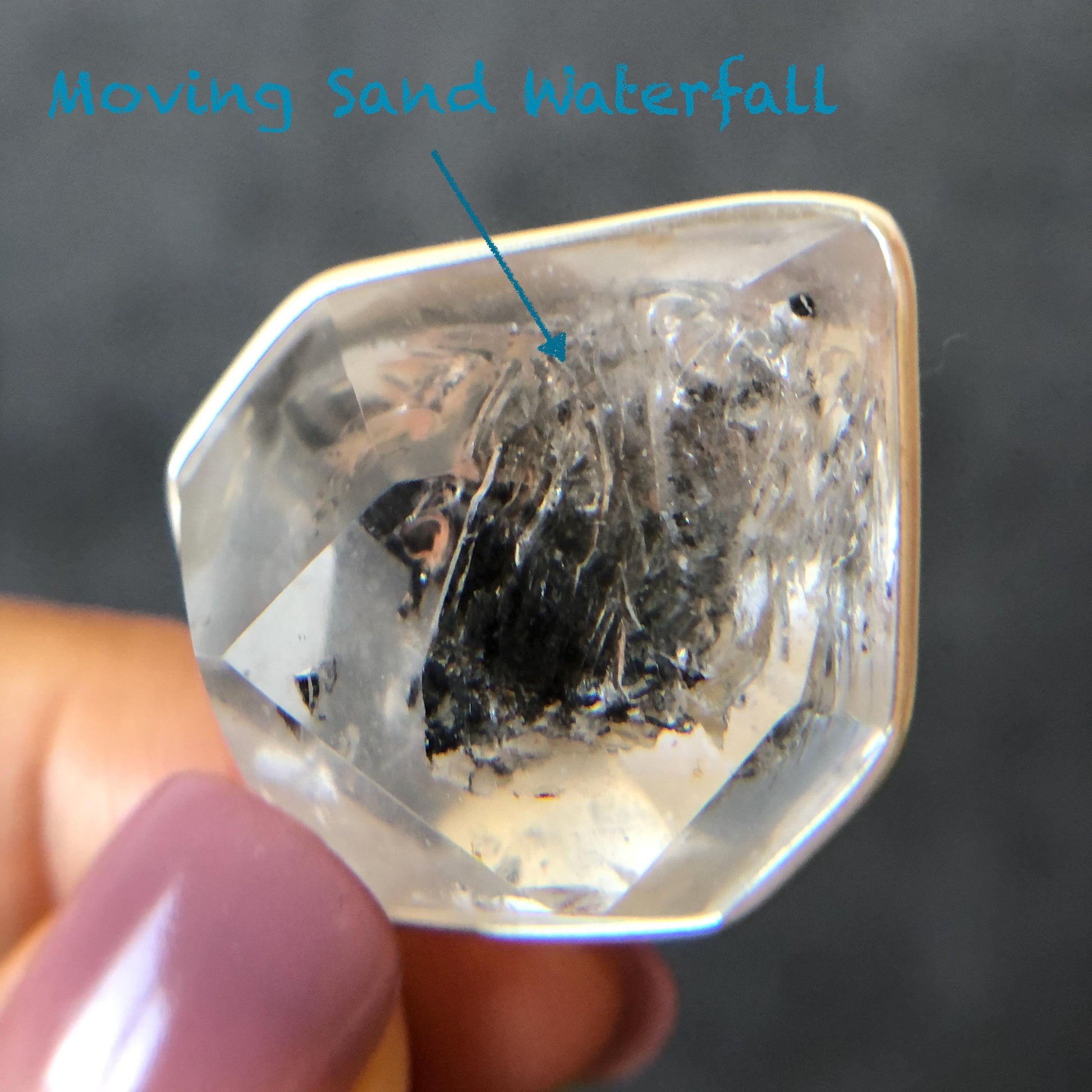 Rare Herkimer Diamond Sterling Silver Pendant Adjustable Necklace | Polished Enhydro Crystal | Multiple Moving Sand Waterfall & Big Bubble | Natural Gemstone Birthstone Gift for her  | Multiple Moving Sand & Rainbow crystal enhydro quartz sand water-fall pendant necklace choker gemstone charm stone pendant choker irregular stone pendant huge crystal charm birthstone gift for her men necklace chakra crystal purify stone minerals specimen adjustable choker