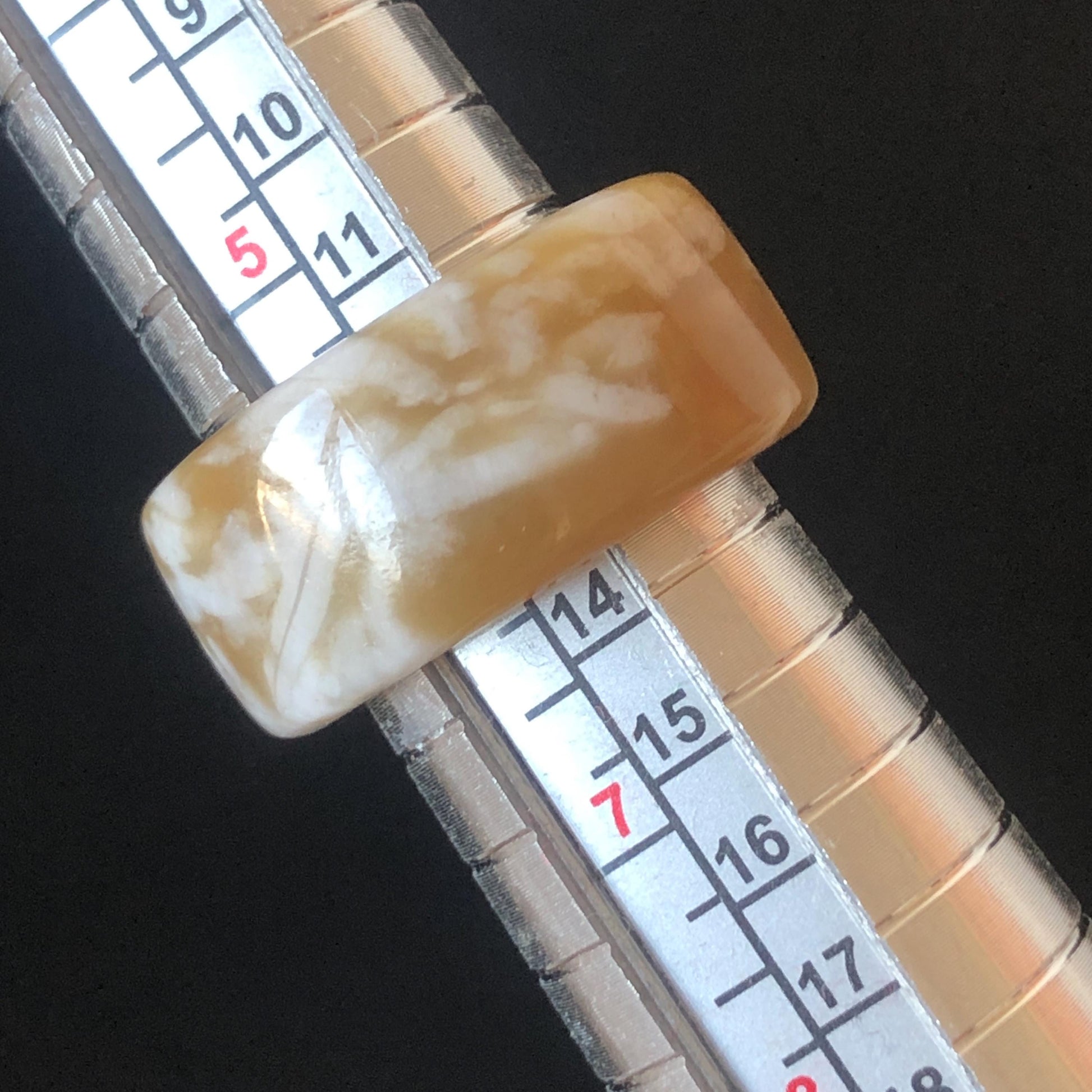 Natural Nephrite Jade Band Ring | US 6.25 | White Jade & Brown Jade Pinky Ring | Milk Coffee Latte | Women Statement Ring Stackable Ring