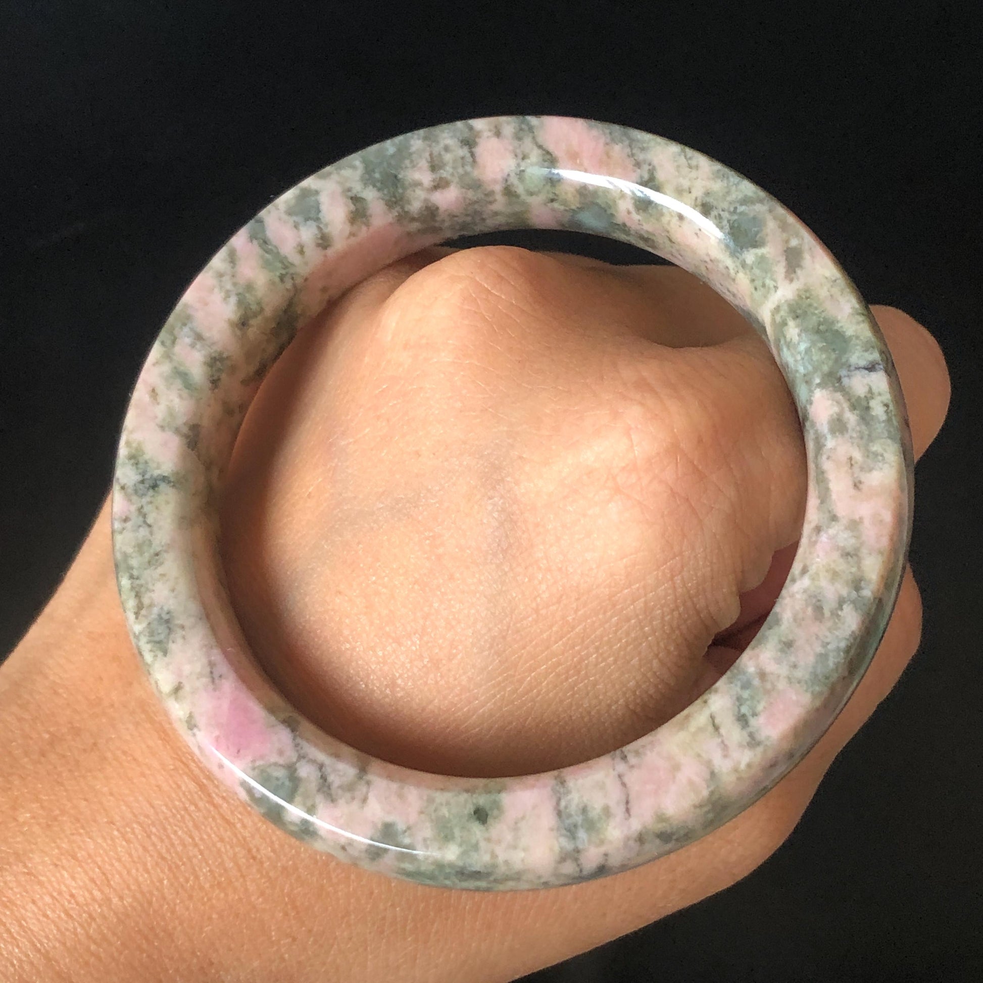 Rare Found Nephrite Jade Bangle | Natural Untreated Green Jade Pink Jade Bracelet | Pink Floral Lace | Chinese Jade Stone Bangle Gift for her Pink Jade Bangle Green Jade Bracelet Vintage Bangle Antique Bracelet Pink Stone Bangle Pink Gemstone Bracelet bangles for women flower bangle