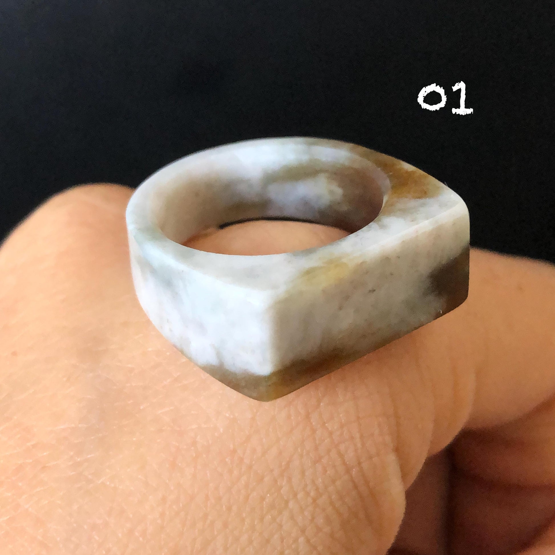Natural Nephrite Jade Chocolate Milk Collection Band Ring：Untreated White Jade & Brown Jade Women Statement Ring US 7.75-8 gift for her untreated jade stackable ring cocktail ring for men square ring vintage ring chinese jade stone ring thumb ring ring for men vintage ring antique ring jade cocktail ring jade band ring