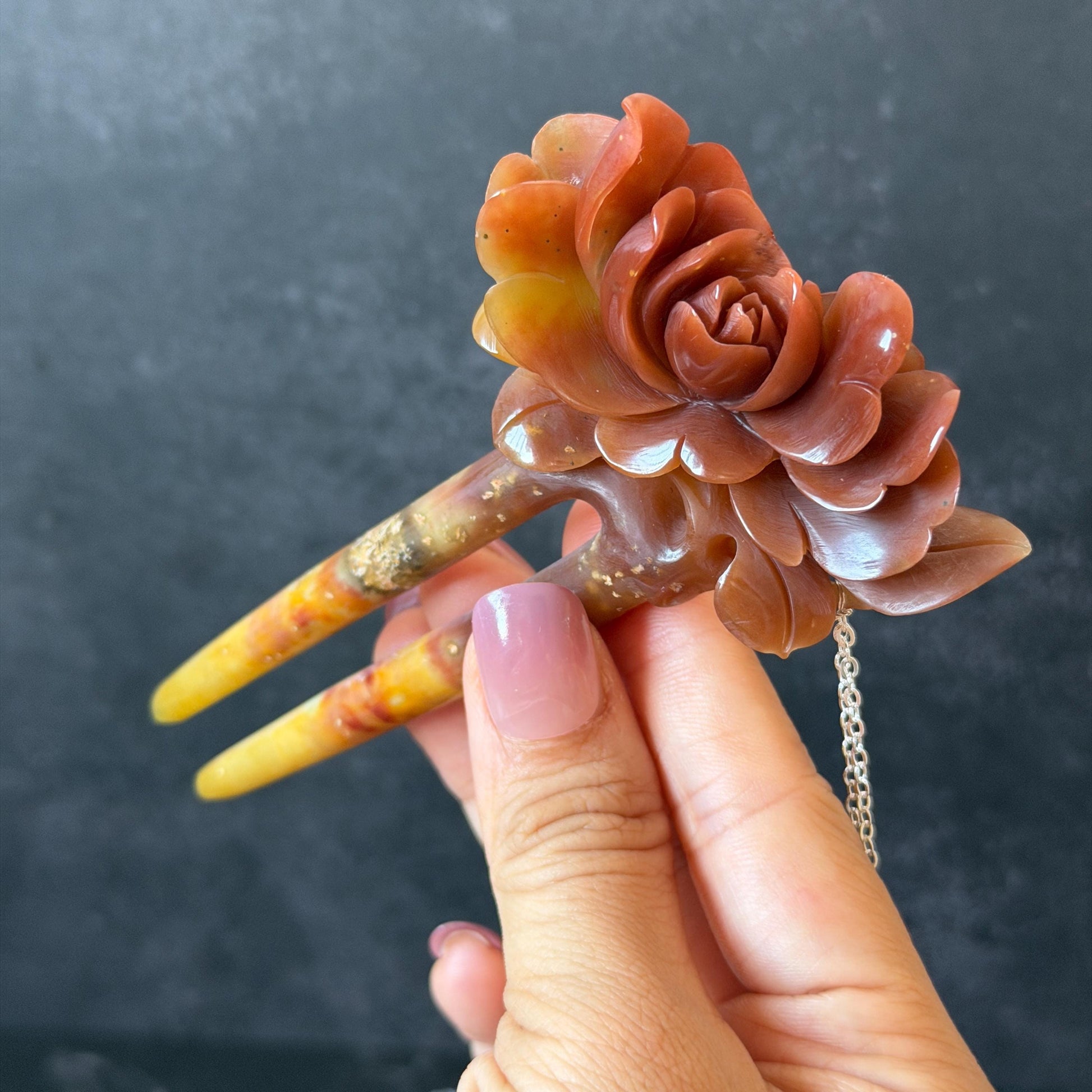 Xiu Jade Serpentine Hand Carved Camellia Flower Hair Fork: Certified Natural Red Jade Hairpin, Vintage Hanfu Hair Jewelry Gift for her Bridal Shower gift bridal hair clip wedding headpiece wedding hair jewelry bridal hair accessories red jade carving white jade hand engraved flower hair stick japanese hairpins korean hair stick chinese hair comb vintage hair pins antique hair fork hanfu hair pins certified untreated jade