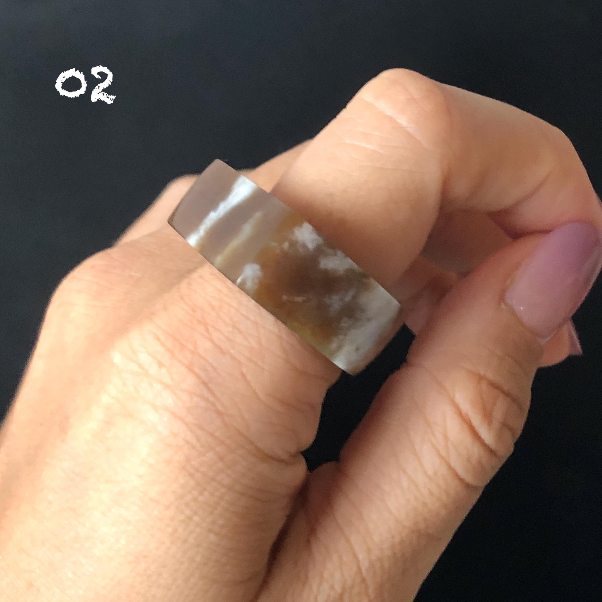 Natural Nephrite Jade Chocolate Mocha Collection Band Ring：Untreated White Jade & Brown Jade Women Statement Ring US 4.75-9.75 Thumb Ring Pinky Ring  gift for her untreated jade stackable ring cocktail ring for men square ring vintage ring chinese jade stone ring thumb ring ring for men vintage ring antique ring jade cocktail ring jade band ring