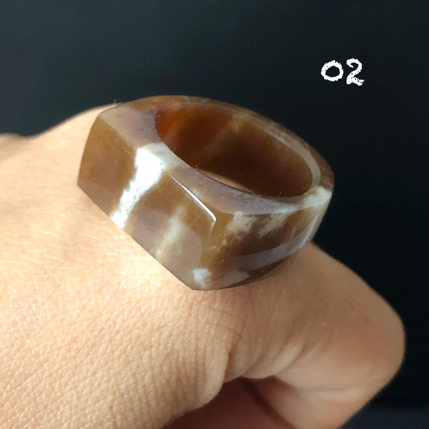 Natural Nephrite Jade Chocolate Mocha Collection Band Ring：Untreated White Jade & Brown Jade Women Statement Ring US 4.75-9.75 Thumb Ring Pinky Ring  gift for her untreated jade stackable ring cocktail ring for men square ring vintage ring chinese jade stone ring thumb ring ring for men vintage ring antique ring jade cocktail ring jade band ring