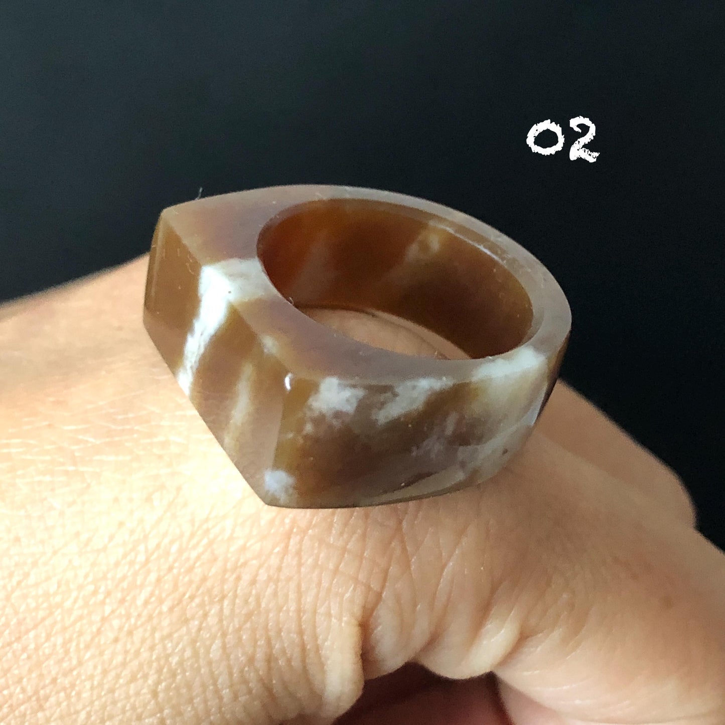 Natural Nephrite Jade Chocolate Mocha Collection Band Ring：Untreated White Jade & Brown Jade Women Statement Ring US 4.75-9.75 Thumb Ring Pinky Ring  gift for her untreated jade stackable ring cocktail ring for men square ring vintage ring chinese jade stone ring thumb ring ring for men vintage ring antique ring jade cocktail ring jade band ring