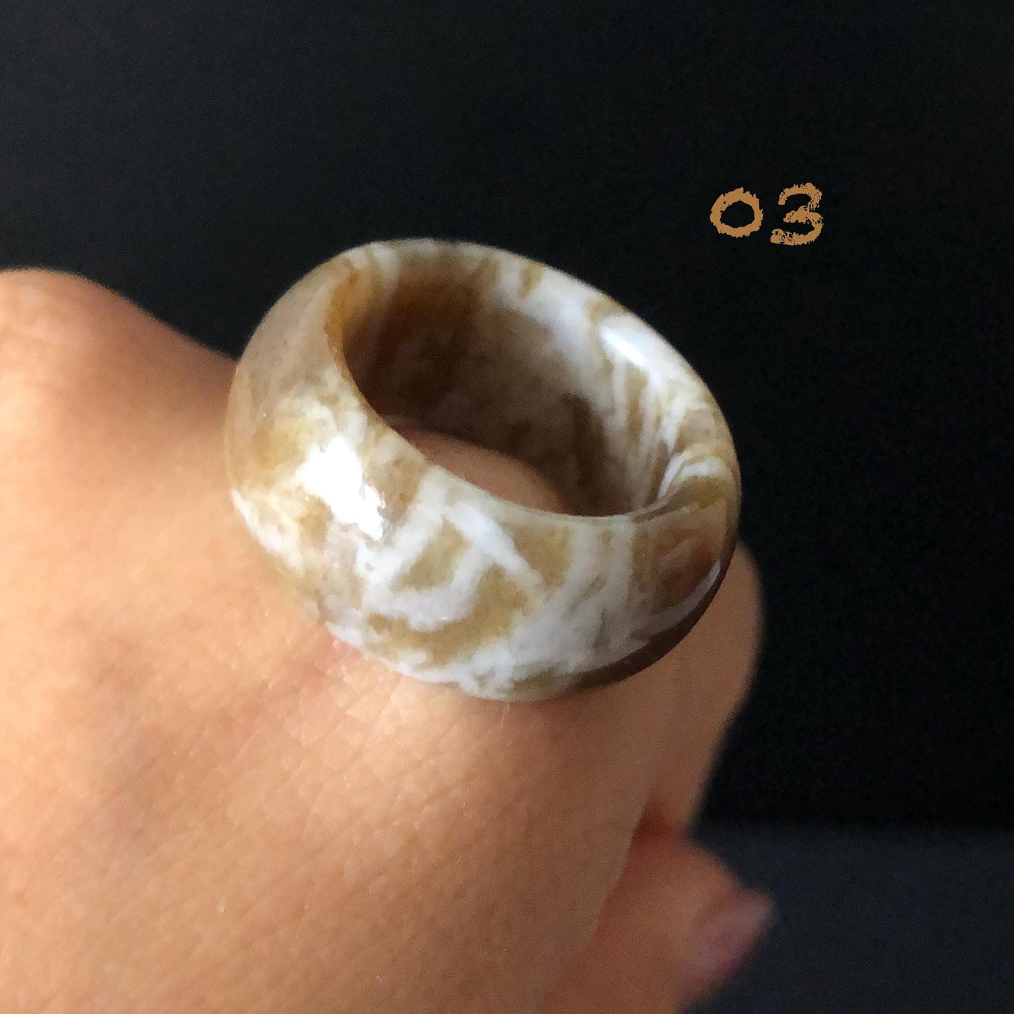 Natural Nephrite Jade Chocolate Mocha Collection Band Ring：Untreated White Jade & Brown Jade Women Statement Ring US 4.75-9.75 Thumb Ring Pinky Ring  gift for her untreated jade stackable ring cocktail ring for men square ring vintage ring chinese jade stone ring thumb ring ring for men vintage ring antique ring jade cocktail ring jade band ring