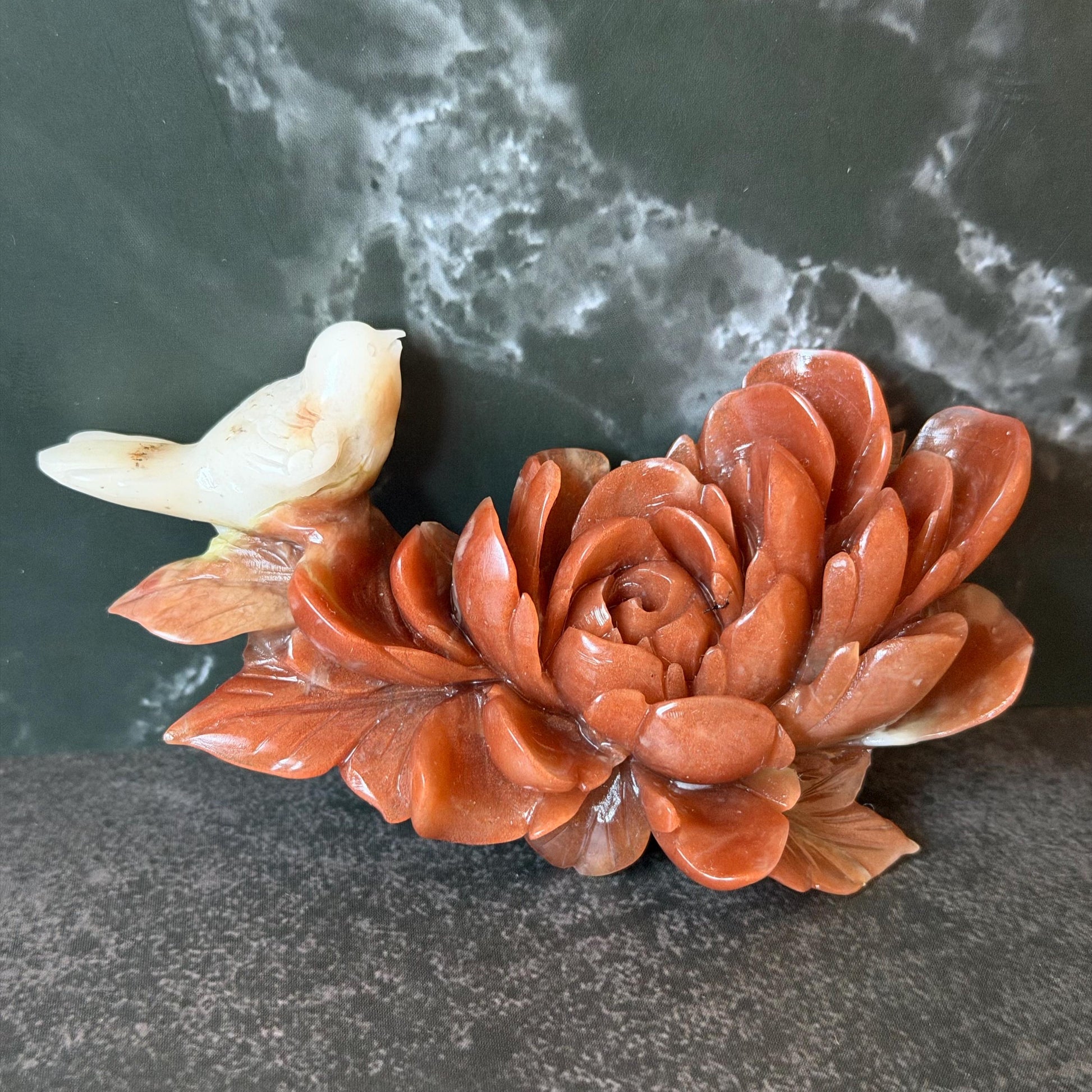 Xiu Jade Serpentine Hand Carved Bird & Red Peony Hair Clip: Certified Natural Rare-found Red Jade Flower Carving Vintage Hanfu Hair Jewelry  Gift for her Bridal Shower gift bridal hair clip wedding headpiece wedding hair jewelry bridal hair accessories red jade carving white jade hand engraved flower hair stick japanese hairpins korean hair stick chinese hair comb vintage hair pins antique hair fork hanfu hair pins certified untreated jade