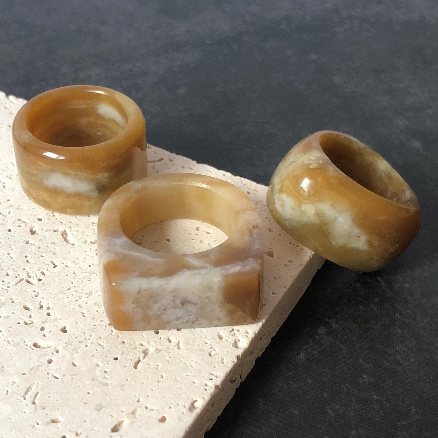 Natural Nephrite Jade Toffee Candy Wide Band Ring US 6.5-8.25：Untreated White and Brown Jade Women Statement Ring Thumb Ring  gift for her untreated jade stackable ring cocktail ring for men square ring vintage ring chinese jade stone ring thumb ring ring for men vintage ring antique ring jade cocktail ring jade band ring women statement ring toffee candy swirl pattern