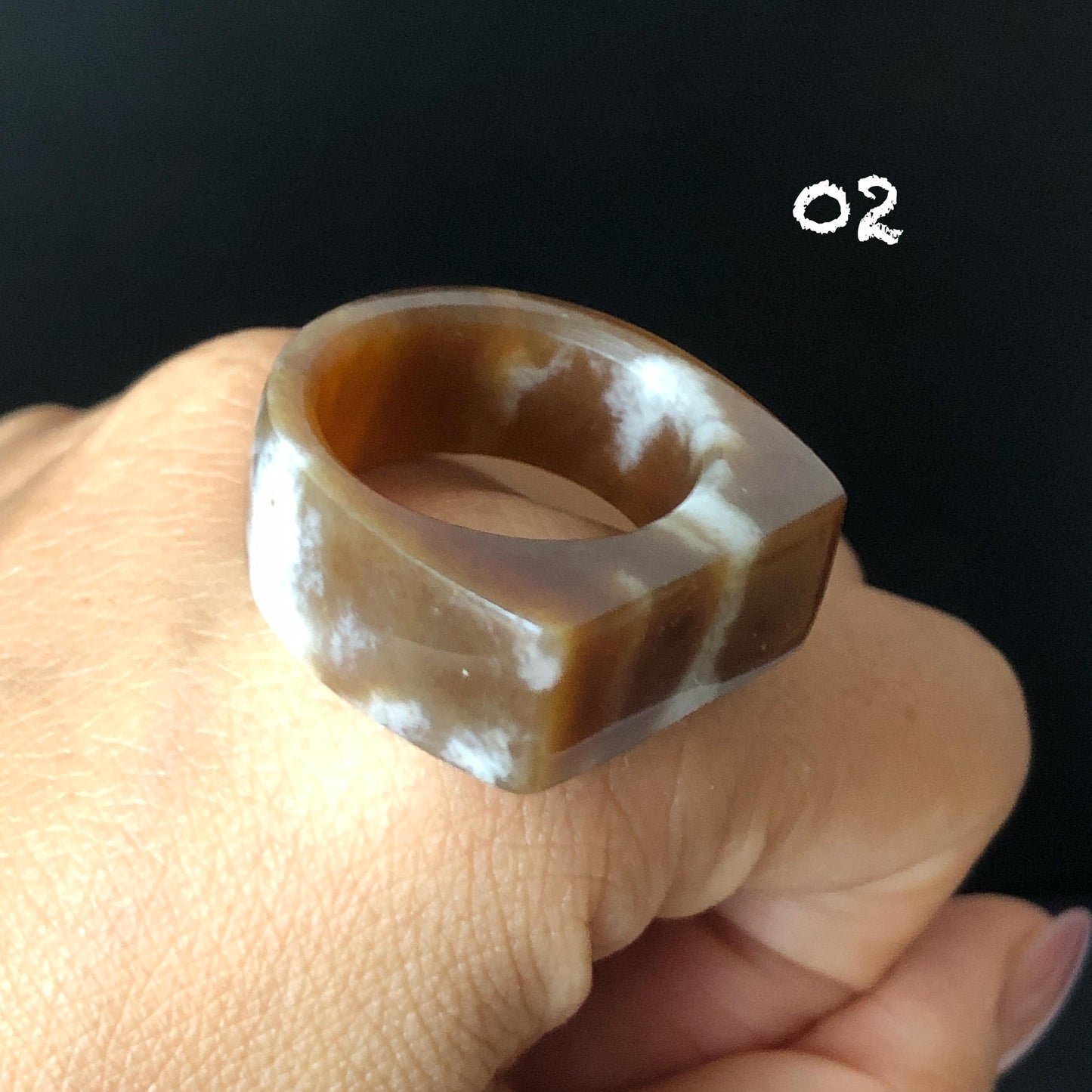 Natural Nephrite Jade Chocolate Mocha Collection Band Ring：Untreated White Jade & Brown Jade Women Statement Ring US 4.75-9.75 Thumb Ring Pinky Ring  gift for her untreated jade stackable ring cocktail ring for men square ring vintage ring chinese jade stone ring thumb ring ring for men vintage ring antique ring jade cocktail ring jade band ring