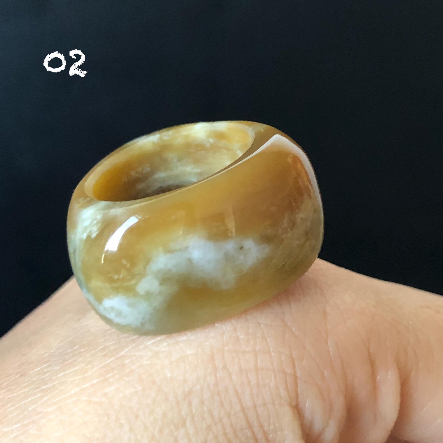 Natural Nephrite Jade Toffee Candy Wide Band Ring US 6.5-8.25：Untreated White and Brown Jade Women Statement Ring Thumb Ring  gift for her untreated jade stackable ring cocktail ring for men square ring vintage ring chinese jade stone ring thumb ring ring for men vintage ring antique ring jade cocktail ring jade band ring women statement ring toffee candy swirl pattern