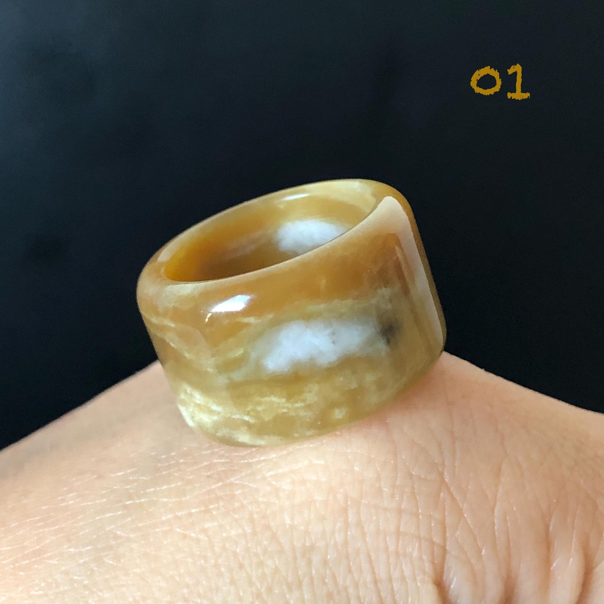 Natural Nephrite Jade Toffee Candy Wide Band Ring US 6.5-8.25：Untreated White and Brown Jade Women Statement Ring Thumb Ring  gift for her untreated jade stackable ring cocktail ring for men square ring vintage ring chinese jade stone ring thumb ring ring for men vintage ring antique ring jade cocktail ring jade band ring women statement ring toffee candy swirl pattern