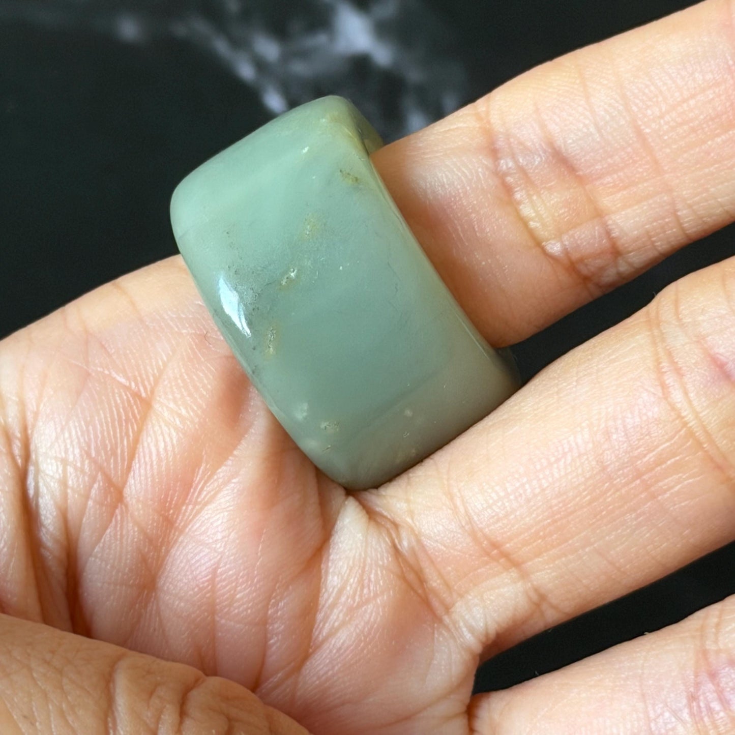 Xiu Jade Serpentine Hand Carved Peony Flower Statement Ring 18.2mm (US 7.75): Natural Brown & Green Jade 3D Flower Carving Stone Thumb Ring Band Ring gift for her brown jade carving green jade peony carving hand engraved statement ring flower carving hand carved flower natural untreated jade handcrafted jade ring