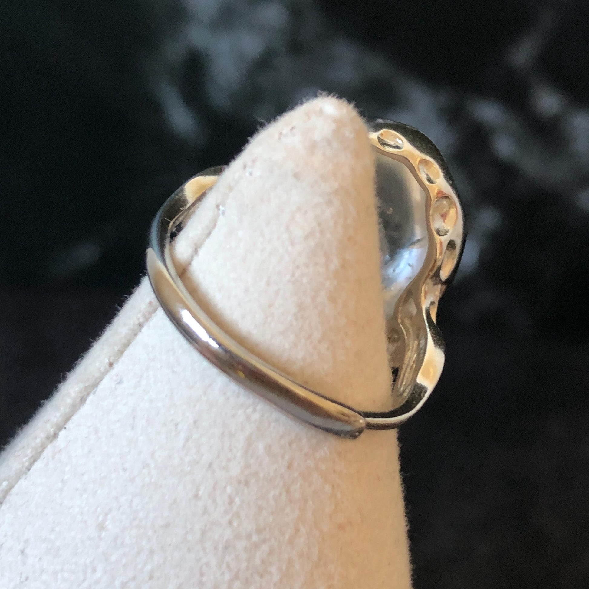 Polished Enhydro Quartz (Herkimer Diamond) S925 Silver Adjustable Ring: Rainbow! Moving Bubble Inclusion Crystal Statement Ring for Women crystal band ring crystal cocktail ring crystal stackable ring 7 chakra crystal ring meditation crystal healing stone birthstone silver ring ring for men rainbow quartz bubble inclusion quartz inclusion crystal