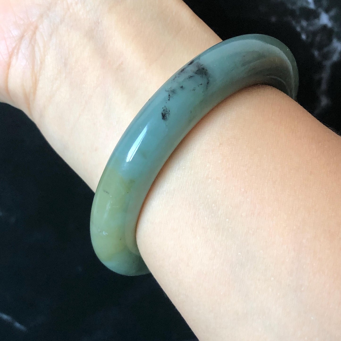 55.3mm Xiu Jade Serpentine Hand Carved Rabbit & Radish Bangle: Natural White Brown Yellow Green Jade Handcrafted Bracelet, Stone Carving Gemstone Jewelry Gift for her wide jade bangle jade carving hand engraved stone carving natural untreated jade bracelet green jade yellow jade brown jade handcraft jade peony carving flower carving chinese jade vintage bangle antique bracelet