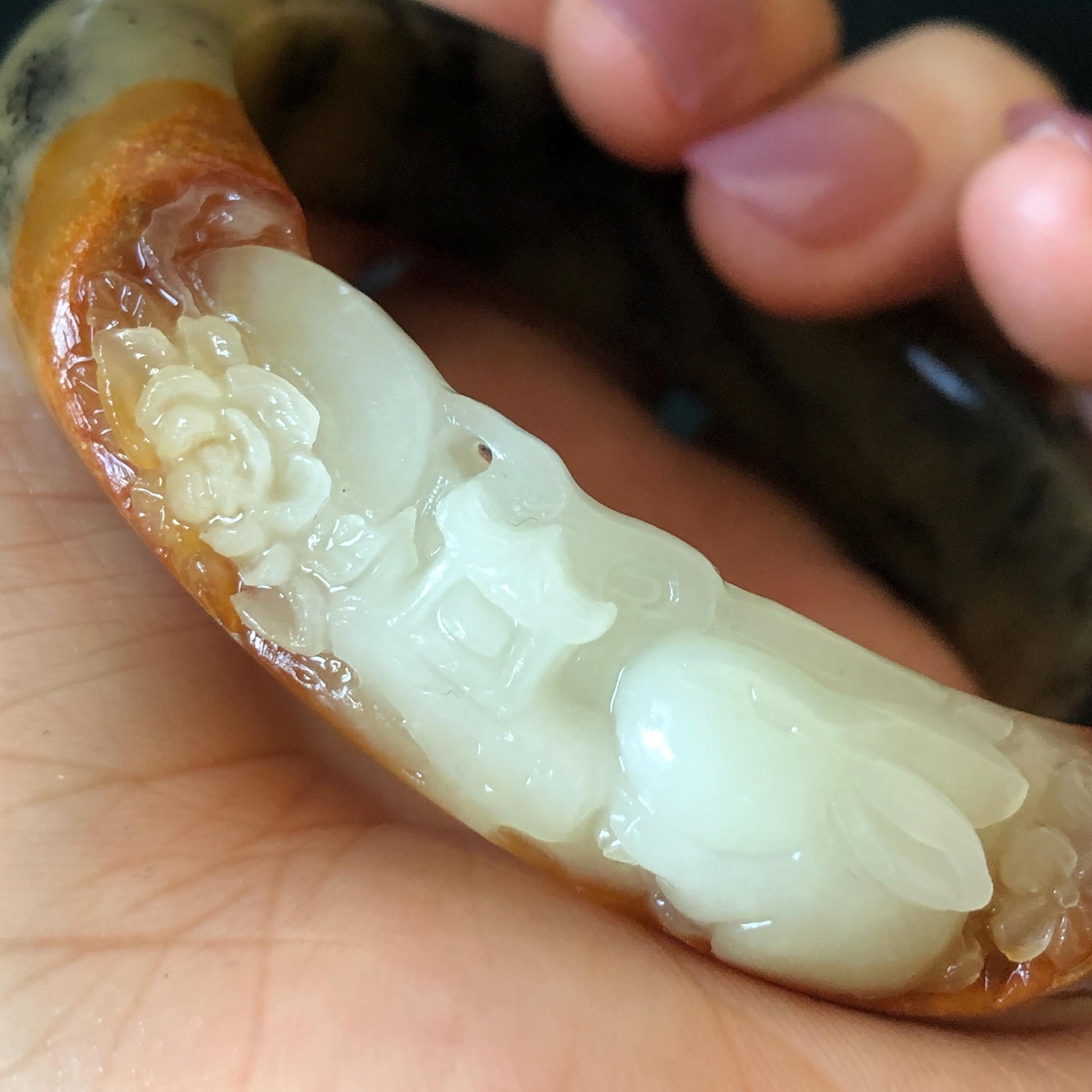 56mm Xiu Jade Serpentine Hand Carved Peony Flowers Bangle: Natural White Brown Yellow Green Jade Handcrafted Bracelet, Stone Carving Gemstone Jewelry Gemstone Jewelry Gift for her wide jade bangle jade carving hand engraved stone carving natural untreated jade bracelet green jade yellow jade brown jade handcraft jade peony carving flower carving chinese jade vintage bangle antique bracelet