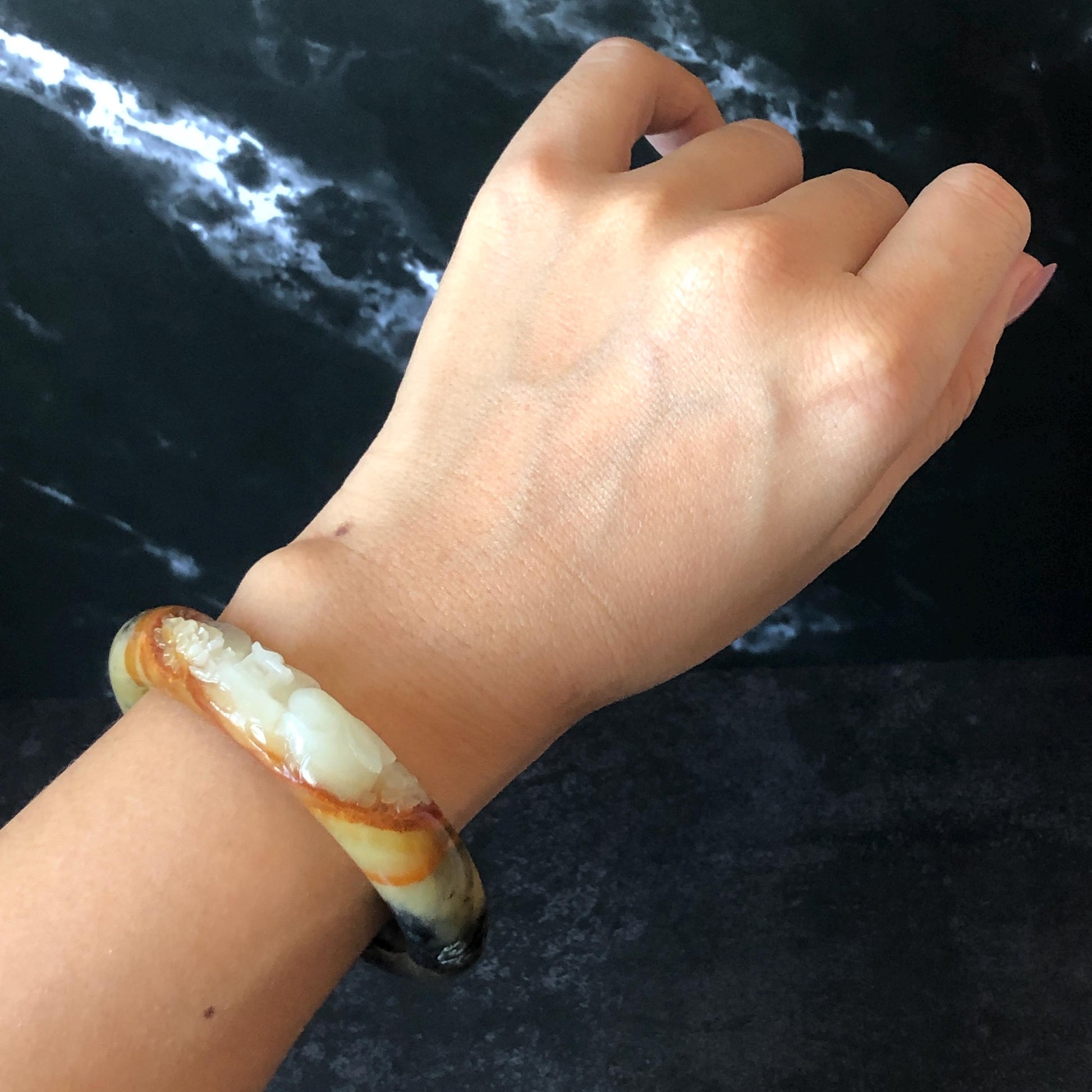 56mm Xiu Jade Serpentine Hand Carved Peony Flowers Bangle: Natural White Brown Yellow Green Jade Handcrafted Bracelet, Stone Carving Gemstone Jewelry Gemstone Jewelry Gift for her wide jade bangle jade carving hand engraved stone carving natural untreated jade bracelet green jade yellow jade brown jade handcraft jade peony carving flower carving chinese jade vintage bangle antique bracelet