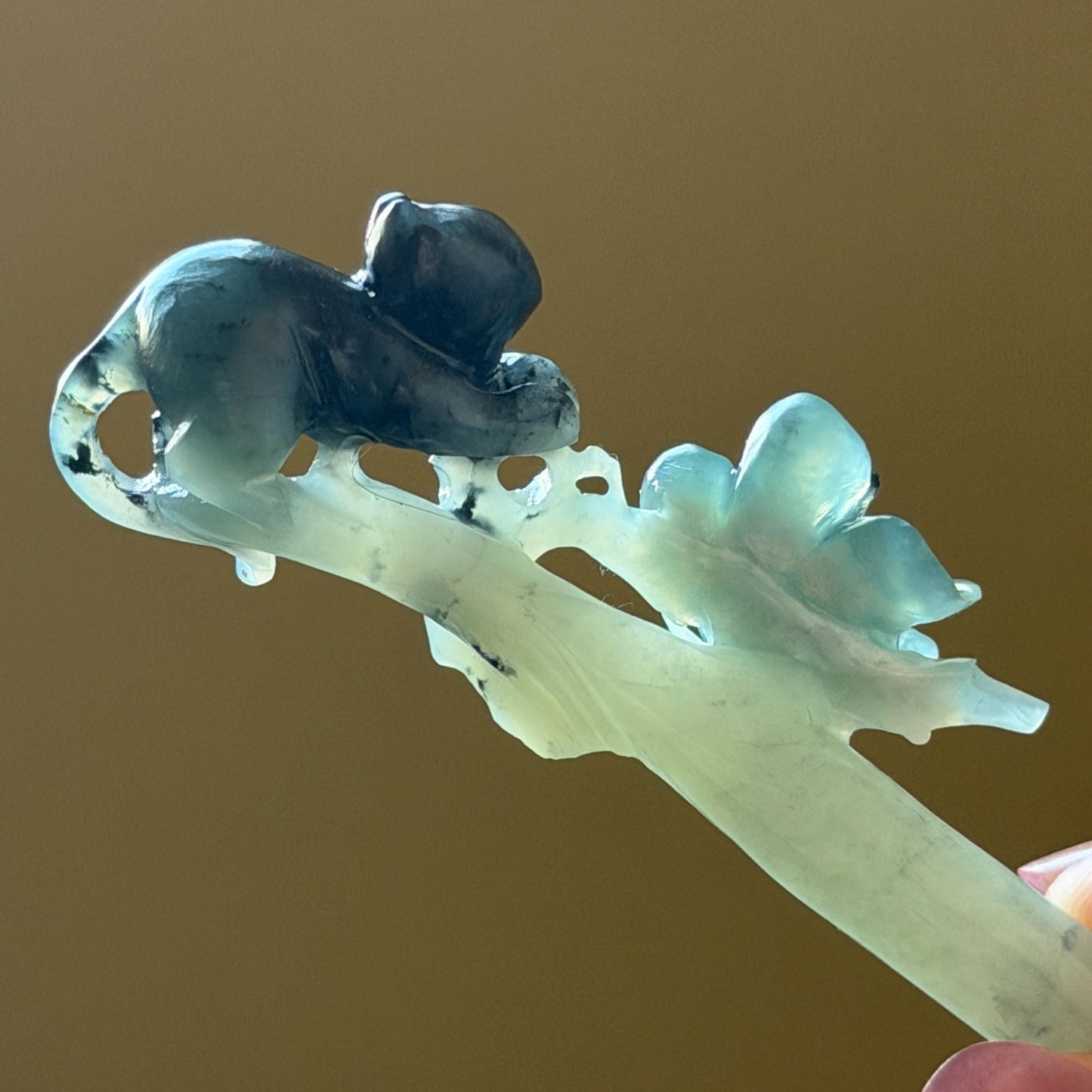 Xiu Jade Serpentine Hand Carved Cat Kitten with Butterfly Hair Pin | Natural Certified Yellow & Blue Jade Handcrafted Flower Hair Stick | Cat Lover Gift for her blue jade yellow jade brown jade carving frosty blue jade sky blue jade cat carving kitten carving hand engraved cat hair stick hand carved kitten hairpins japanese hair clip korean hair fork vintage hair comb hanfu hair pins untreated jade with certificate butterfly carving butterfly hair stick flower carving 3D stone carving