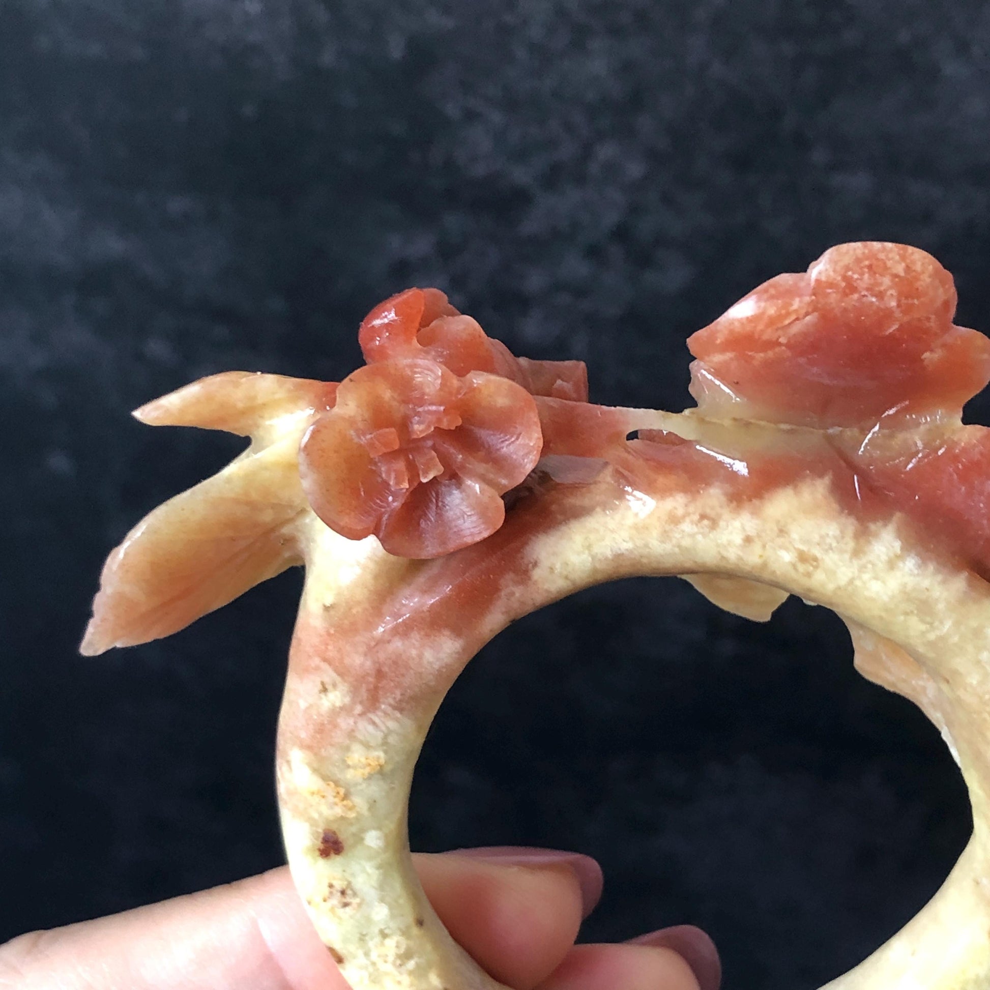 Xiu Jade Serpentine Hand Carved Plum Blossom Flower Hair Pin: Certified Natural Yellow and Red Jade Hair Stick, Asian Vintage Hair Fork Chinese Vintage Hanfu Antique Bridal Hair Fork Gift for her japanese hairpin korean hair stick chinese hair fork vintage hair comb antique hair pins hanfu hair stick bridal shower hair jewelry wedding headpiece engagement hair accessory jade carving hand engraved jade hand carved flower jade hairpins untreated natural jade with certificate flower carving