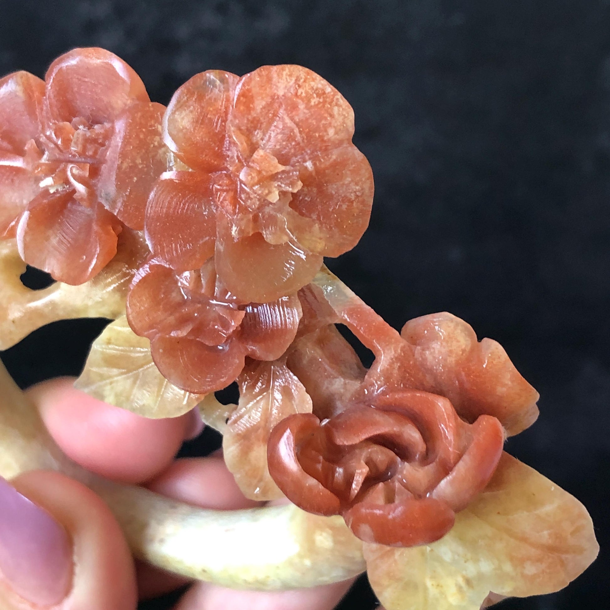 Xiu Jade Serpentine Hand Carved Plum Blossom Flower Hair Pin: Certified Natural Yellow and Red Jade Hair Stick, Asian Vintage Hair Fork Chinese Vintage Hanfu Antique Bridal Hair Fork Gift for her japanese hairpin korean hair stick chinese hair fork vintage hair comb antique hair pins hanfu hair stick bridal shower hair jewelry wedding headpiece engagement hair accessory jade carving hand engraved jade hand carved flower jade hairpins untreated natural jade with certificate flower carving