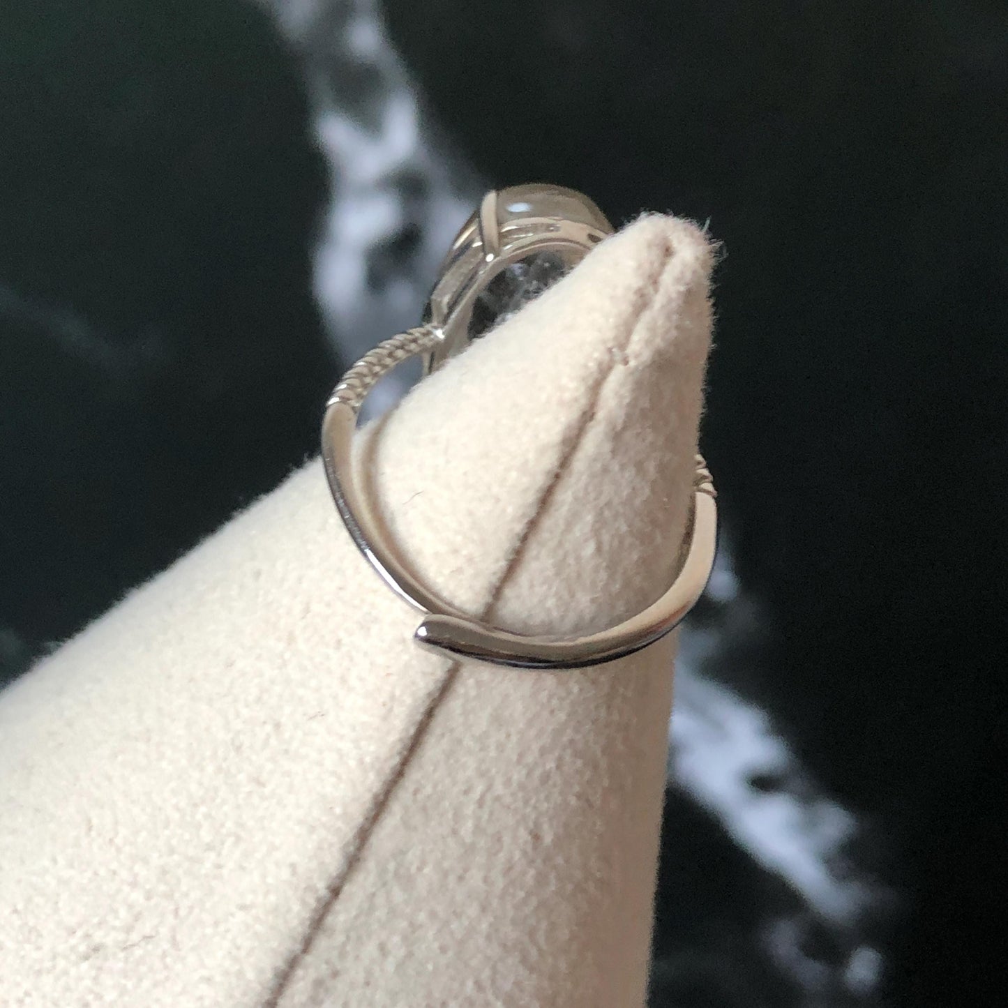 Rare Polished Enhydro Quartz (Herkimer Diamond) S925 Silver Adjustable Ring: Mild Rainbow Moving Black Tourmaline & Still Bubble Inclusion Crystal Statement Ring for Women ring crystal band ring crystal cocktail ring crystal stackable ring 7 chakra crystal ring meditation crystal healing stone birthstone silver ring ring for men rainbow quartz minerals specimen inclusion quartz