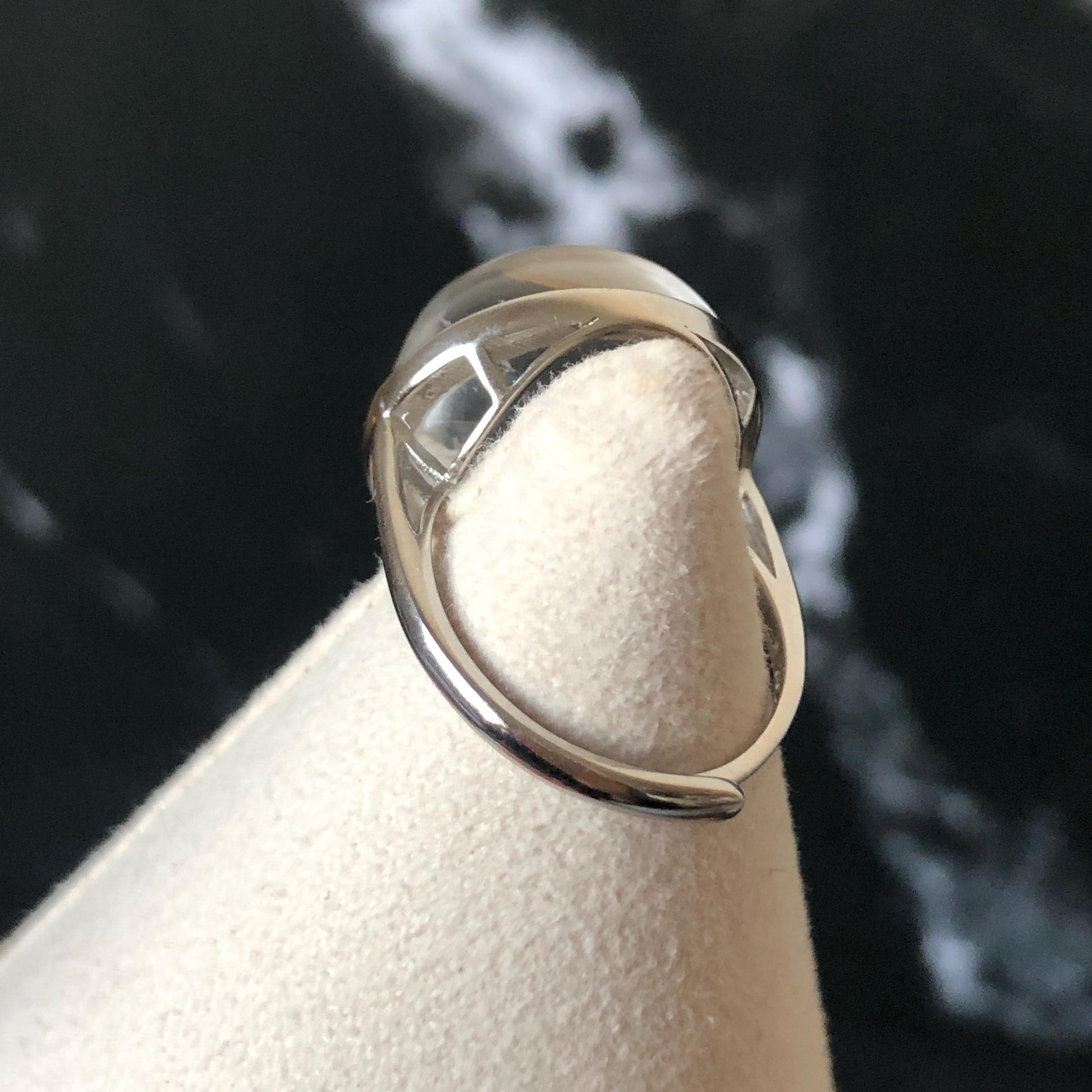 Enhydro Quartz (Herkimer Diamond) S925 Sliver Adjustable Ring: Rare Polished Crystal with Moving Sand & Black Bubble in Manifestation Quartz Natural Gemstone Birthstone Gift for her Statement Ring for Women ring crystal band ring crystal cocktail ring crystal stackable ring 7 chakra crystal ring meditation crystal healing stone birthstone silver ring ring for men rainbow quartz minerals specimen inclusion quartz quartz in quartz
