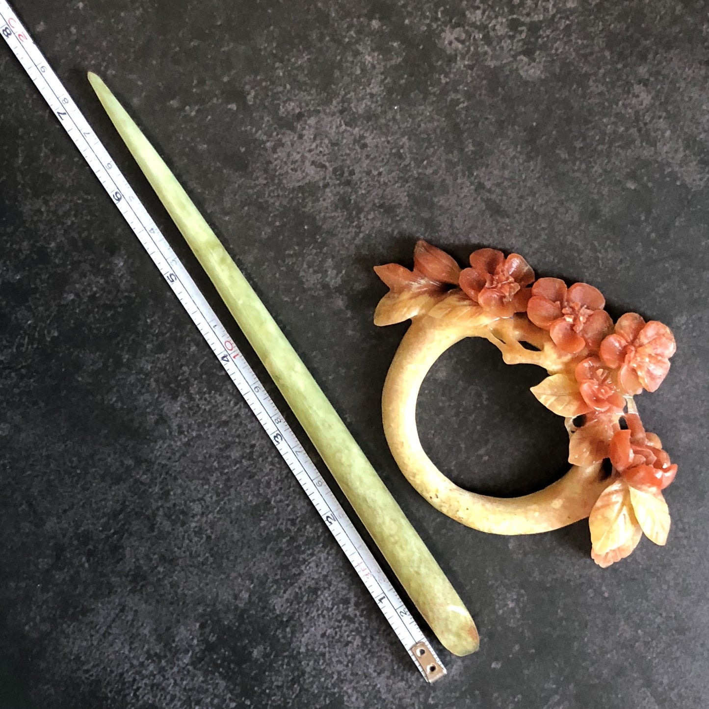 Xiu Jade Serpentine Hand Carved Plum Blossom Flower Hair Pin: Certified Natural Yellow and Red Jade Hair Stick, Asian Vintage Hair Fork Chinese Vintage Hanfu Antique Bridal Hair Fork Gift for her japanese hairpin korean hair stick chinese hair fork vintage hair comb antique hair pins hanfu hair stick bridal shower hair jewelry wedding headpiece engagement hair accessory jade carving hand engraved jade hand carved flower jade hairpins untreated natural jade with certificate flower carving