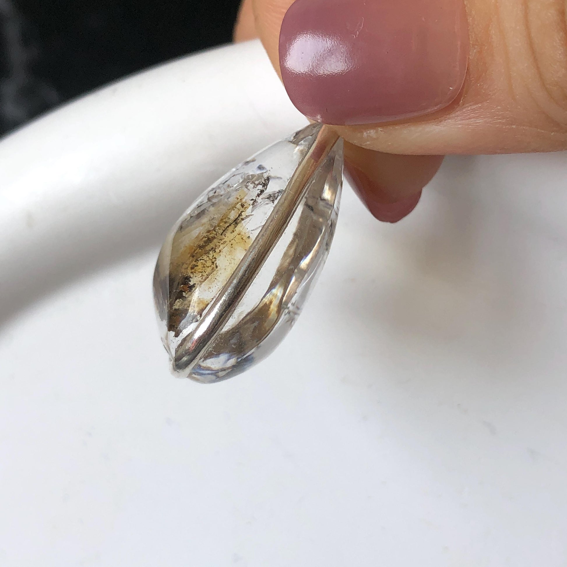 Ultra Rare! Polished Enhydro Quartz Wrapped Wire Pendant Adjustable Necklace: Moving Black & Yellow Sand with Big Bubble Inclusion Crystal | Natural Gemstone Birthstone Gift for her enhydro quartz sand water-fall pendant necklace choker gemstone charm stone pendant choker polished stone pendant crystal charm birthstone men necklace chakra crystal minerals specimen silver wire wrapped pendant inclusion crystal inclusion crystal  yellow sand inclusion