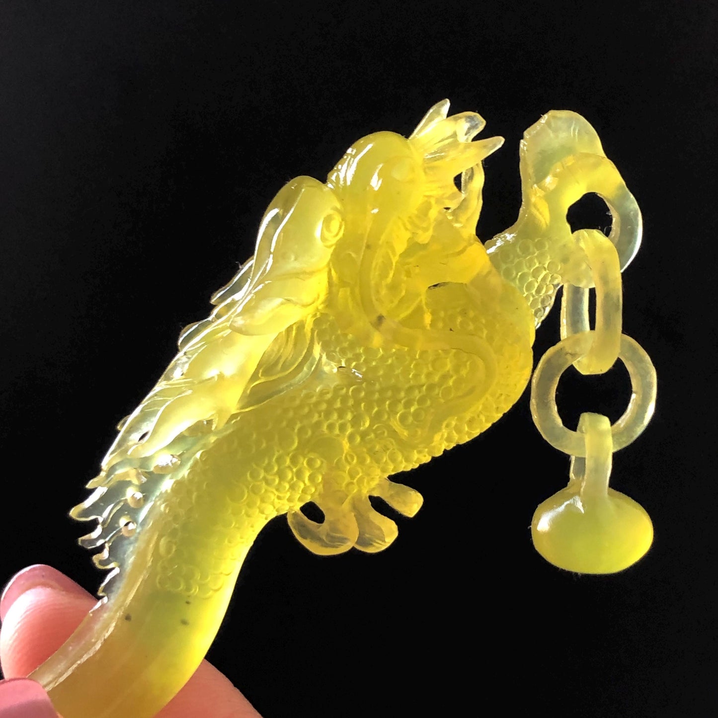 Xiu Jade Serpentine Hand Carved Soaring Dragon Hair Pin: Certified Natural Ice Golden Yellow Jade Hair Stick | Asian Vintage Hair Fork Gift for her japanese hairpin korean hair stick hanfu hair fork vintage hair comb antique hair pins dragon carving hand engraved dragon yellow jade carving hand carved dragon hair stick tassel wedding headpiece bridal shower gift bridal hair clip ice dragon hair stick