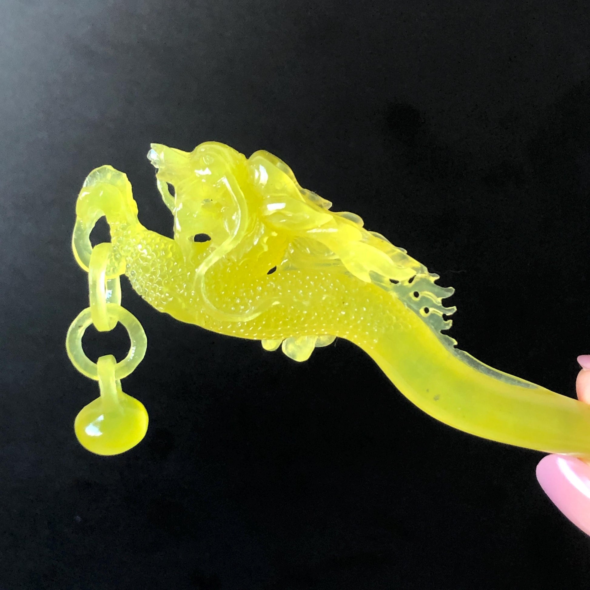 Xiu Jade Serpentine Hand Carved Soaring Dragon Hair Pin: Certified Natural Ice Golden Yellow Jade Hair Stick | Asian Vintage Hair Fork Gift for her japanese hairpin korean hair stick hanfu hair fork vintage hair comb antique hair pins dragon carving hand engraved dragon yellow jade carving hand carved dragon hair stick tassel wedding headpiece bridal shower gift bridal hair clip ice dragon hair stick