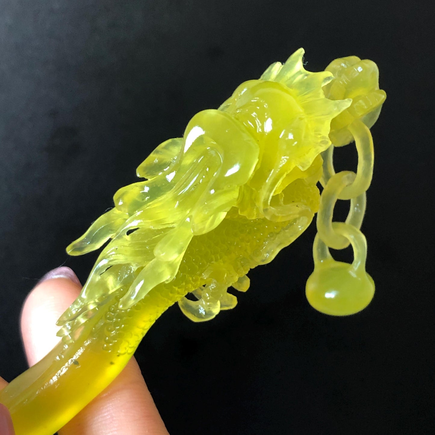 Xiu Jade Serpentine Hand Carved Soaring Dragon Hair Pin: Certified Natural Ice Golden Yellow Jade Hair Stick | Asian Vintage Hair Fork Gift for her japanese hairpin korean hair stick hanfu hair fork vintage hair comb antique hair pins dragon carving hand engraved dragon yellow jade carving hand carved dragon hair stick tassel wedding headpiece bridal shower gift bridal hair clip ice dragon hair stick