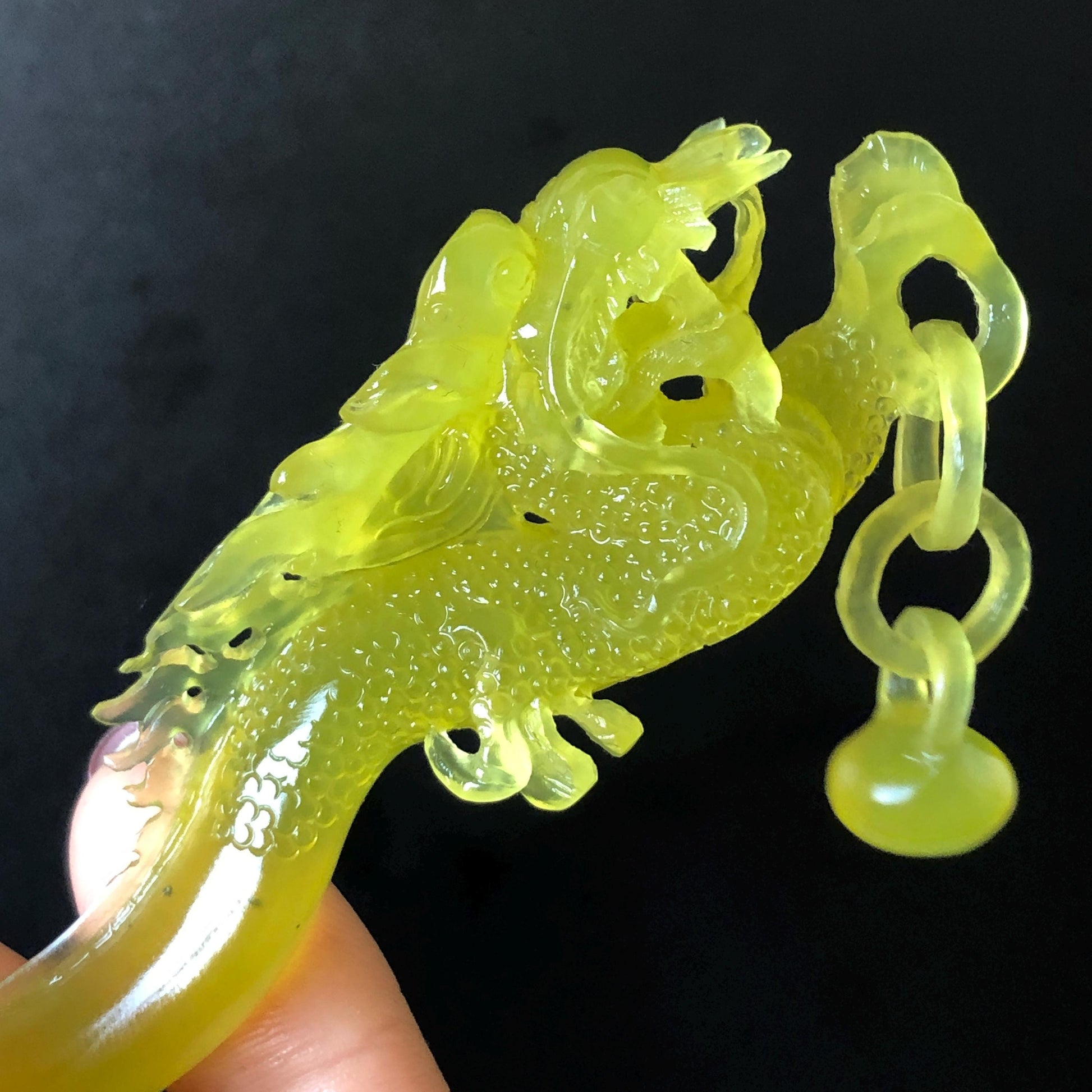 Xiu Jade Serpentine Hand Carved Soaring Dragon Hair Pin: Certified Natural Ice Golden Yellow Jade Hair Stick | Asian Vintage Hair Fork Gift for her japanese hairpin korean hair stick hanfu hair fork vintage hair comb antique hair pins dragon carving hand engraved dragon yellow jade carving hand carved dragon hair stick tassel wedding headpiece bridal shower gift bridal hair clip ice dragon hair stick