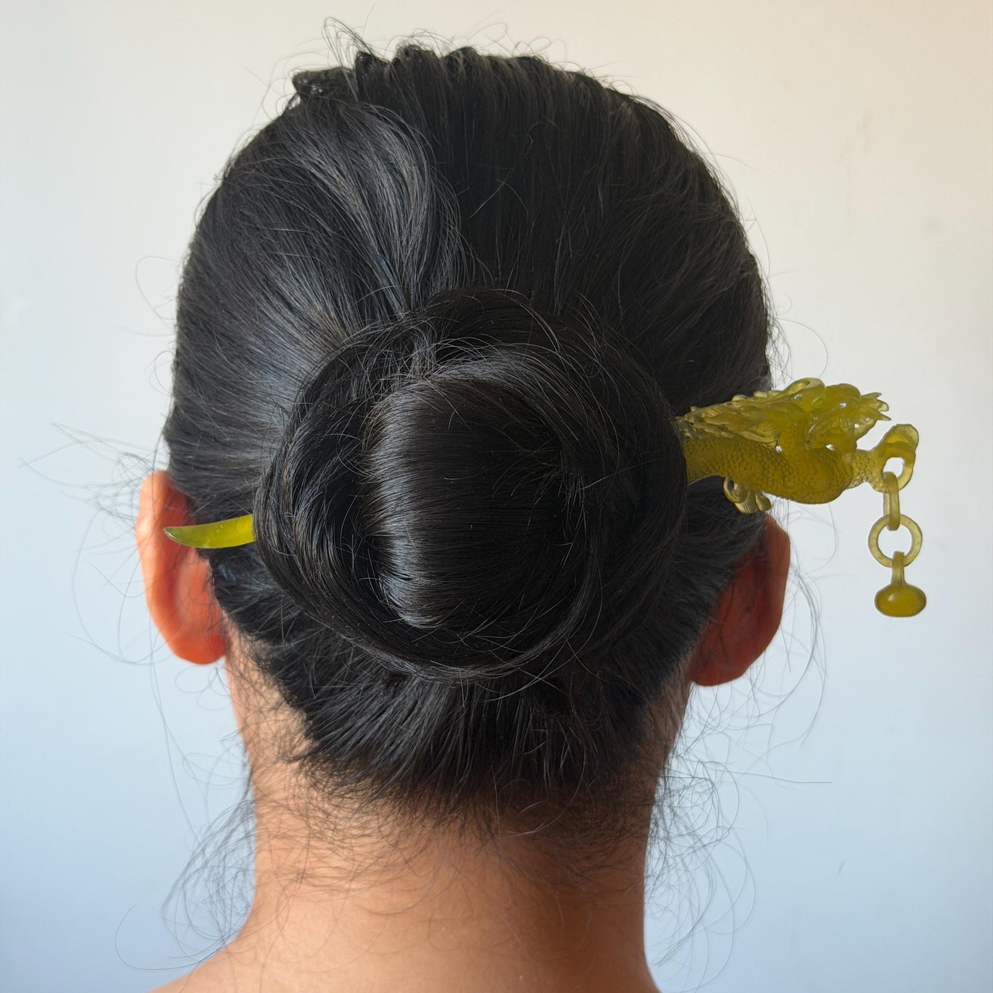 Xiu Jade Serpentine Hand Carved Soaring Dragon Hair Pin: Certified Natural Ice Golden Yellow Jade Hair Stick | Asian Vintage Hair Fork Gift for her japanese hairpin korean hair stick hanfu hair fork vintage hair comb antique hair pins dragon carving hand engraved dragon yellow jade carving hand carved dragon hair stick tassel wedding headpiece bridal shower gift bridal hair clip ice dragon hair stick