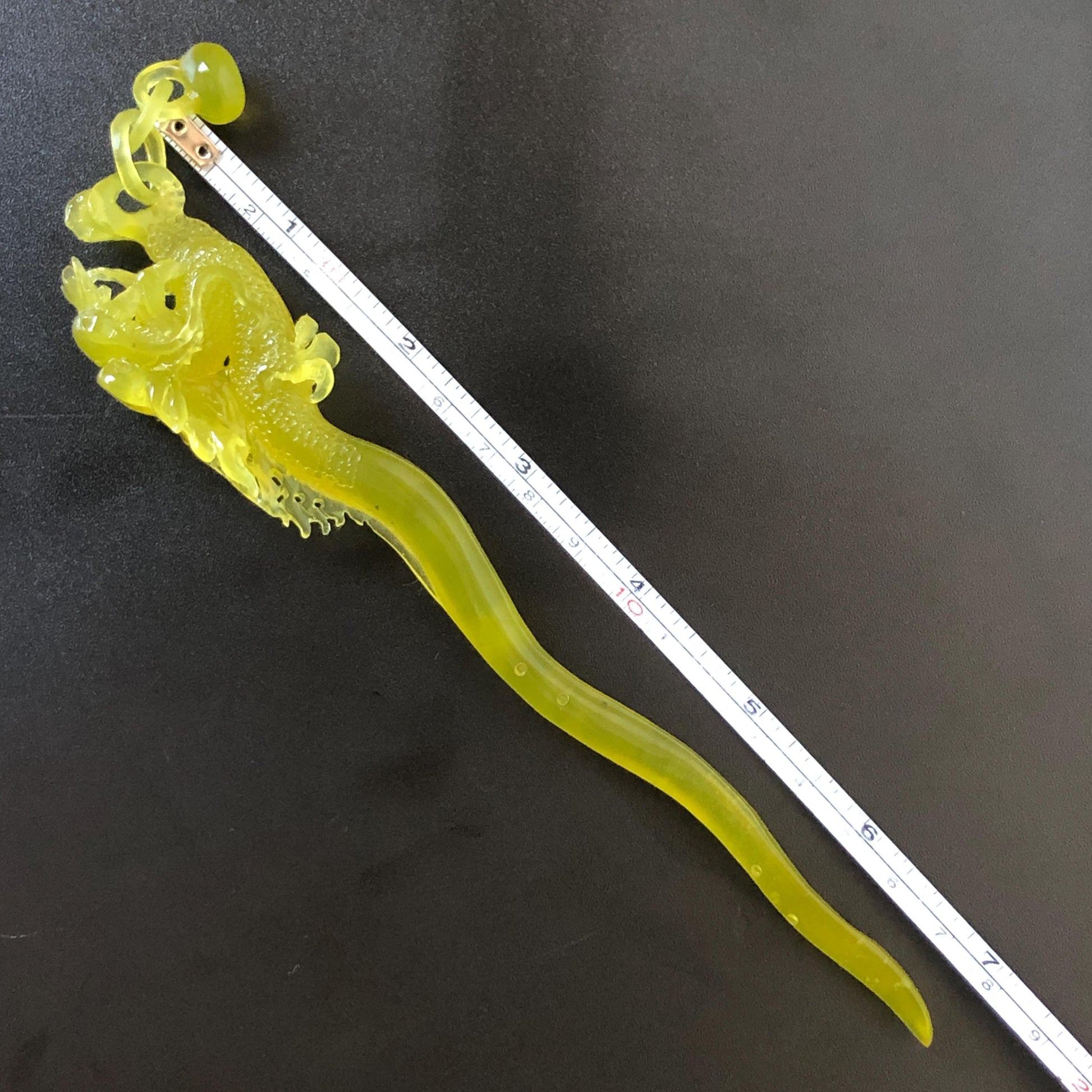 Xiu Jade Serpentine Hand Carved Soaring Dragon Hair Pin: Certified Natural Ice Golden Yellow Jade Hair Stick | Asian Vintage Hair Fork Gift for her japanese hairpin korean hair stick hanfu hair fork vintage hair comb antique hair pins dragon carving hand engraved dragon yellow jade carving hand carved dragon hair stick tassel wedding headpiece bridal shower gift bridal hair clip ice dragon hair stick
