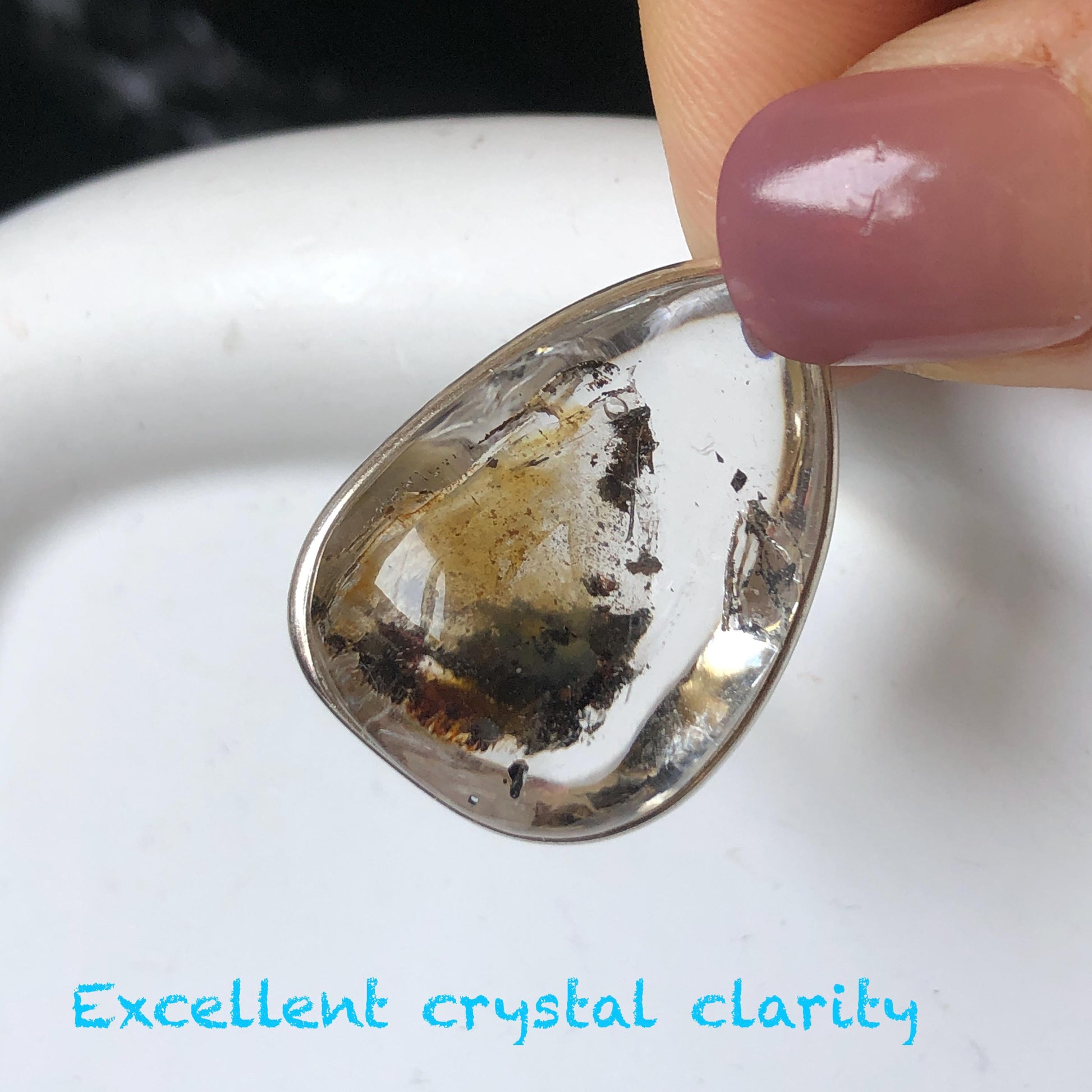 Ultra Rare! Polished Enhydro Quartz Wrapped Wire Pendant Adjustable Necklace: Moving Black & Yellow Sand with Big Bubble Inclusion Crystal | Natural Gemstone Birthstone Gift for her enhydro quartz sand water-fall pendant necklace choker gemstone charm stone pendant choker polished stone pendant crystal charm birthstone men necklace chakra crystal minerals specimen silver wire wrapped pendant inclusion crystal inclusion crystal  yellow sand inclusion