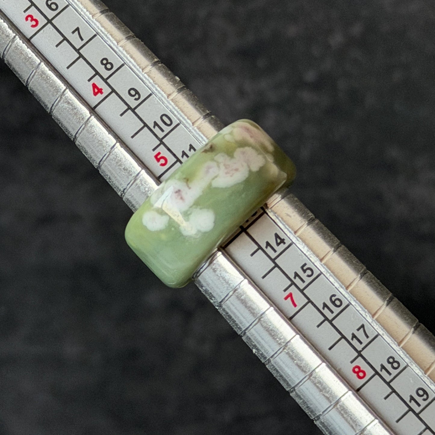 Natural Nephrite Jade Wide Band Ring:Green Jade with White & Purple Flower Pattern Thumb Ring | Wisteria Flowers | US 5.5-5.75 | White Jade Purple Jade flower statement ring for women ring pendant cocktail ring chinese jade ring vintage ring antique ring gift for her stone ring gemstone ring crystal ring