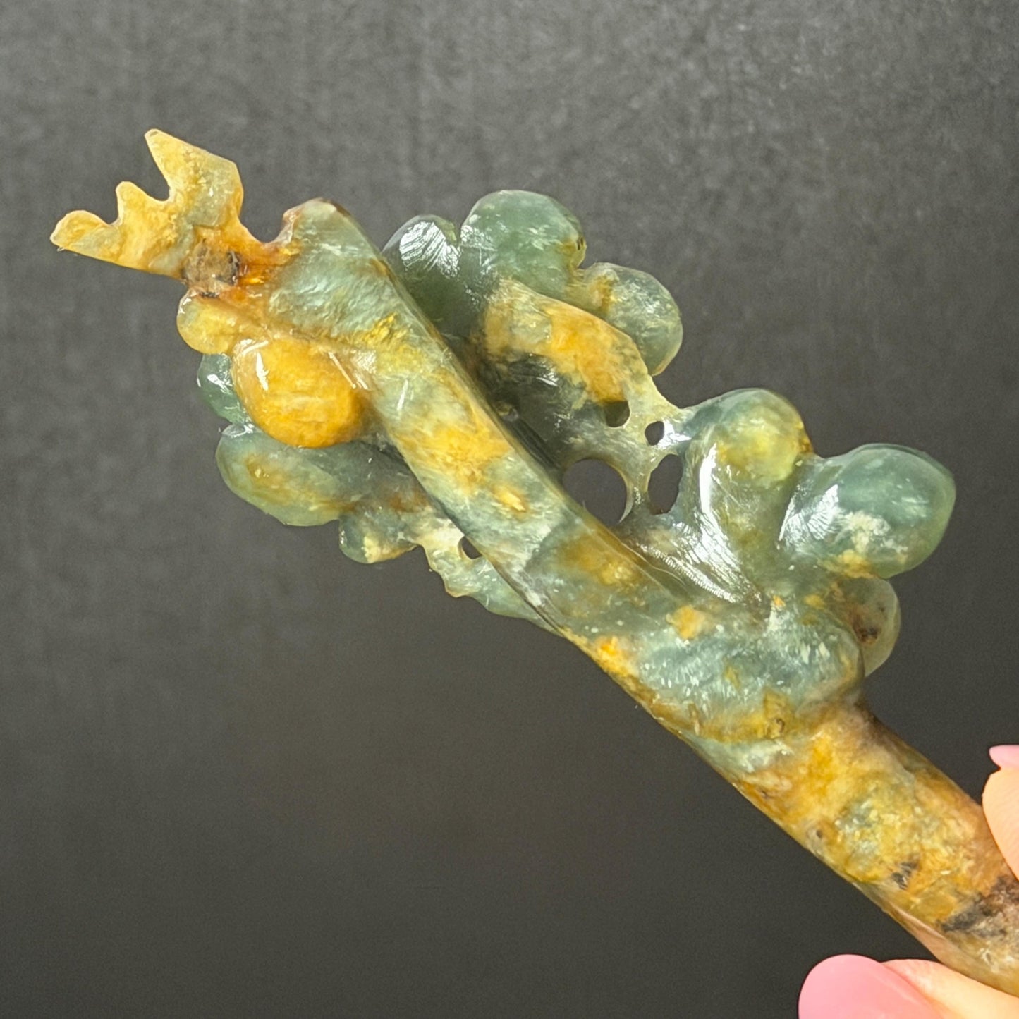 Xiu Jade Serpentine Hand Carved Plum Blossom Flower Hair Pin: Natural Yellow Green Jade Hair Stick 3D stone carving Hair Jewelry Chinese Vintage Hanfu Antique Bridal Hair Fork Gift for her japanese hairpin korean hair stick chinese hair fork vintage hair comb antique hair pins bridal shower hair jewelry wedding headpiece bridal shower gift engagement hair accessory jade carving hand engraved jade hand carved flower jade hairpins untreated natural jade with certificate green jade yellow jade