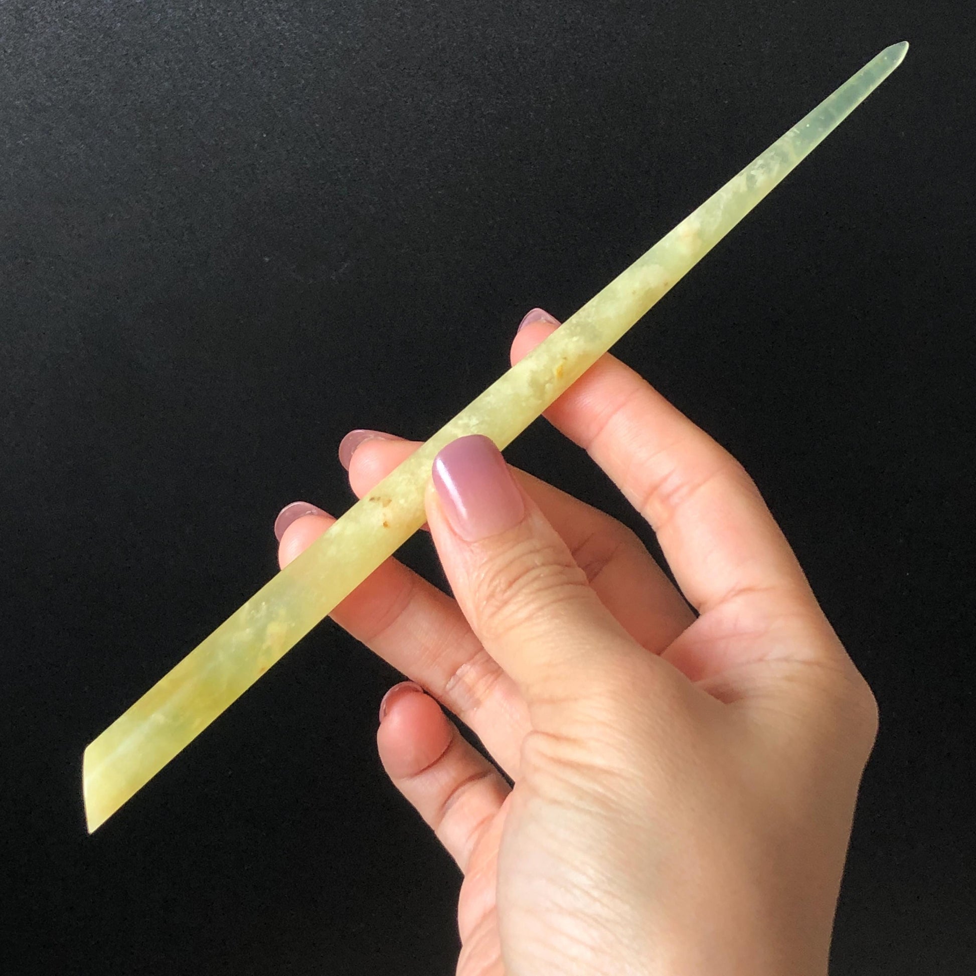 Xiu Jade Serpentine Hand Carved Small Peony Hair Pin: Certified Natural Yellow Green Jade Hair Stick, Asian Vintage Chinese Vintage Hanfu Antique Hair Fork Gift for her japanese hairpin korean hair stick vintage hair comb antique hair pins hanfu hair stick bridal shower hair jewelry wedding headpiece engagement hair accessory jade carving hand engraved jade hand carved flower jade hairpins untreated natural jade certificate phoenix carving peony carving green jade yellow jade multicolour jade
