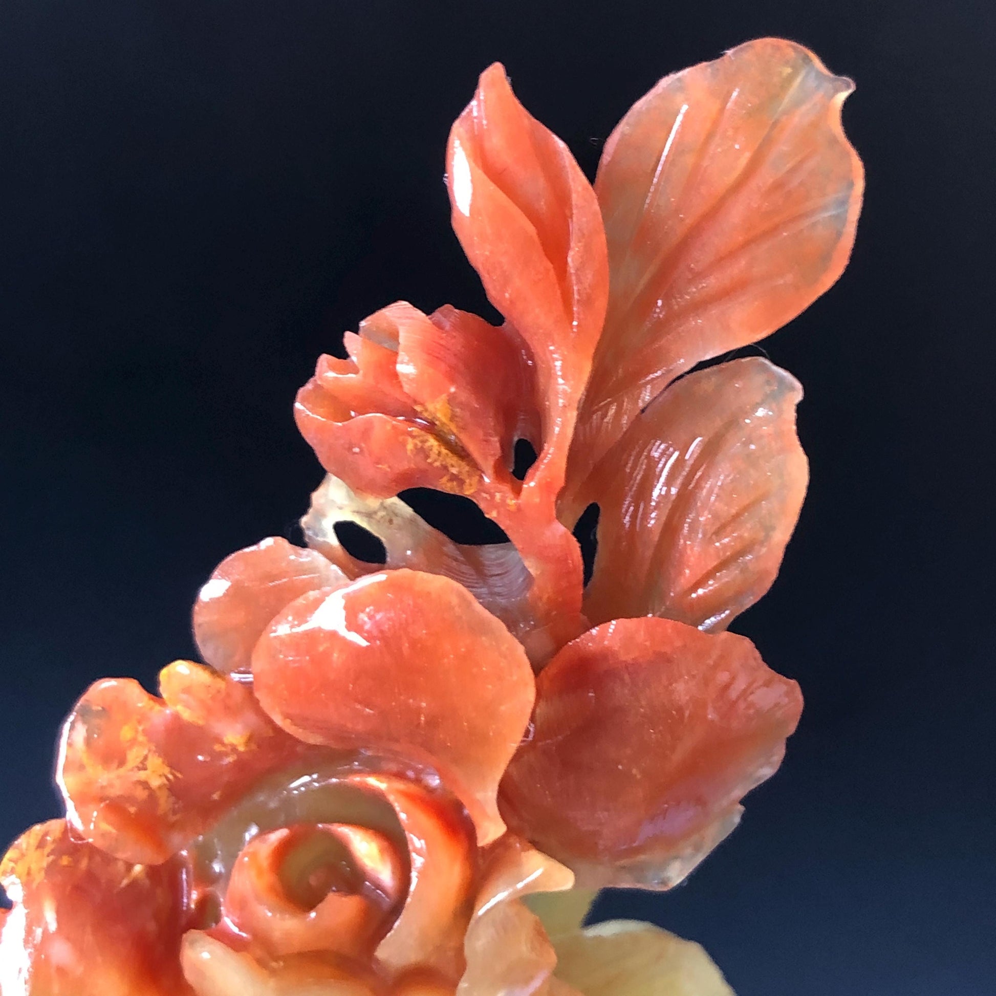 Xiu Jade Serpentine Hand Carved Camellia Flower Hair Stick: Certified Natural Red Jade Hairpin, Vintage Hanfu Hair Jewelry Gift for her Bridal Shower gift bridal hair clip wedding headpiece wedding hair jewelry bridal hair accessories red jade carving yellow jade hand engraved flower handcrafted hair stick japanese hairpins korean hair stick chinese hair comb vintage hair pins antique hair fork hanfu hair pins certified untreated jade multicolor jade bicolor jade flower carving Camellia carving