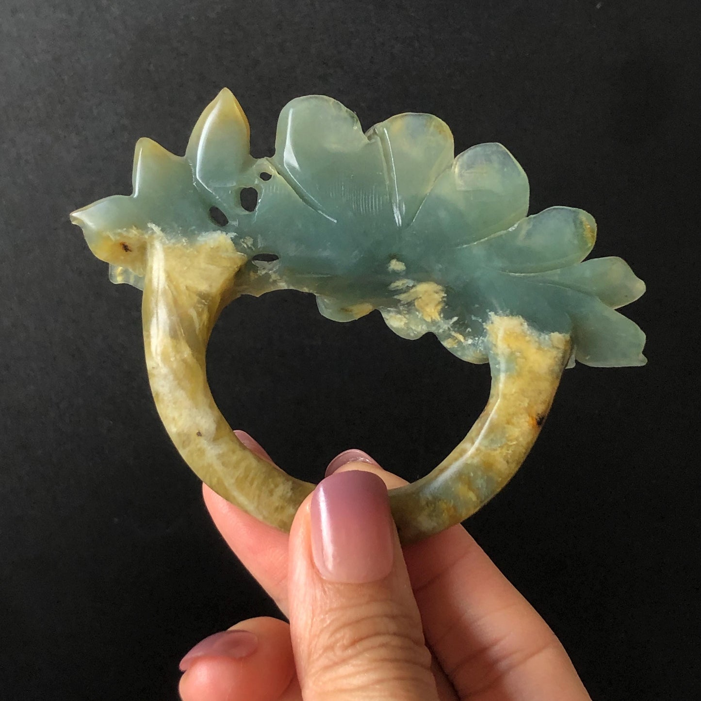 Xiu Jade Serpentine Hand Carved Small Peony Hair Pin: Certified Natural Yellow Green Jade Hair Stick, Asian Vintage Chinese Vintage Hanfu Antique Hair Fork Gift for her japanese hairpin korean hair stick vintage hair comb antique hair pins hanfu hair stick bridal shower hair jewelry wedding headpiece engagement hair accessory jade carving hand engraved jade hand carved flower jade hairpins untreated natural jade certificate phoenix carving peony carving green jade yellow jade multicolour jade