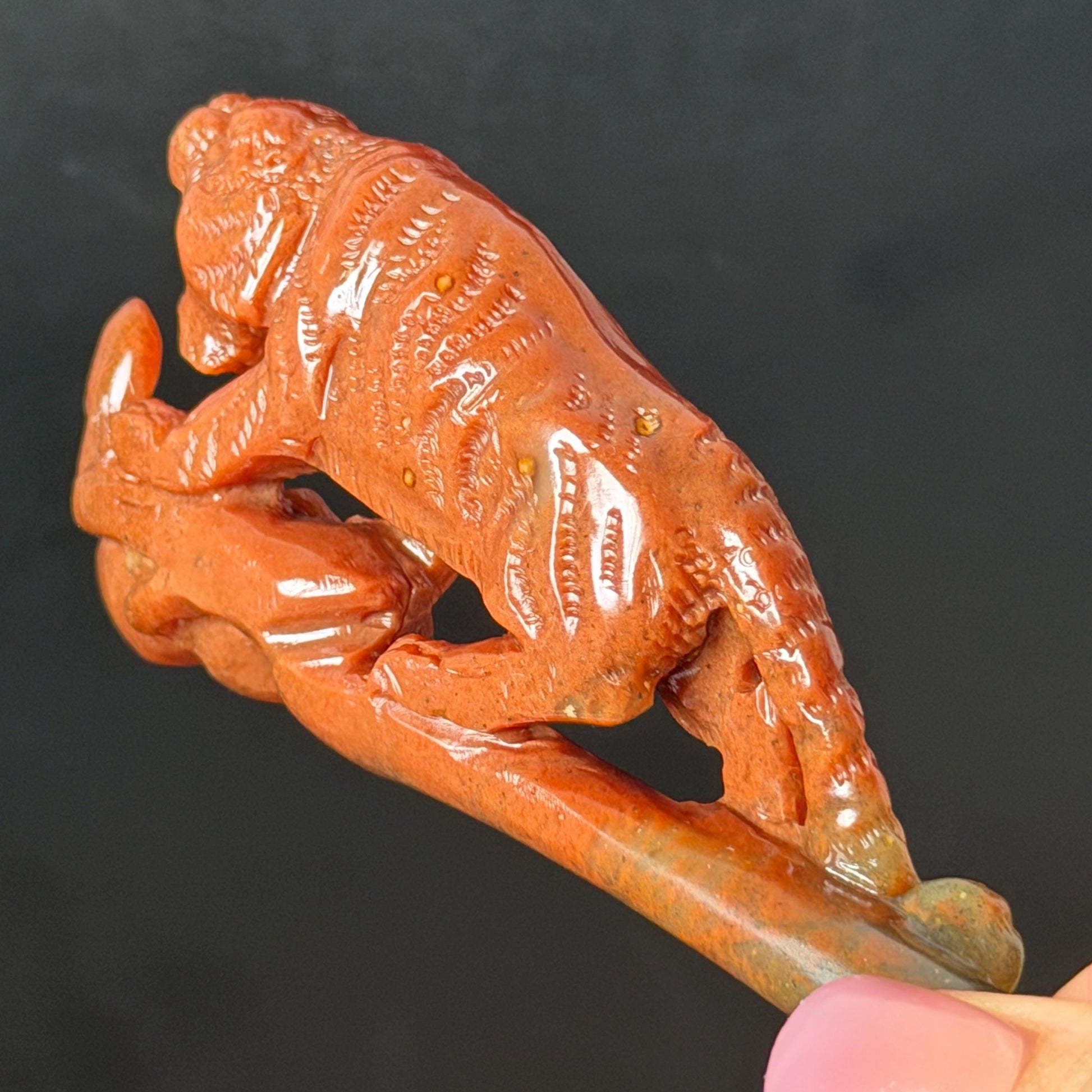 Make to Order! Xiu Jade (Serpentine) Hand Carved Tiger & Rose Hair Pin: Certified Natural Handcrafted Red Jade Hair Stick 3D Stone Carving