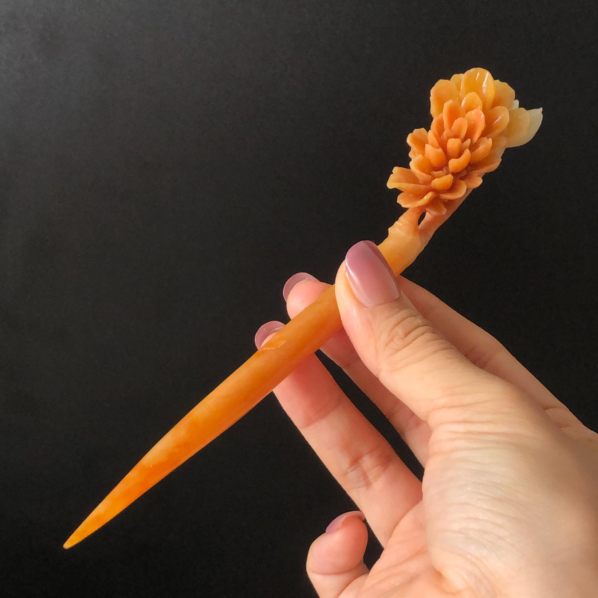 Xiu Jade Serpentine Hand Carved Peony Flower Hair Stick: Natural Untreated Bicolor White Red Jade Hairpin, Vintage Hanfu Hair Jewelry Gift for her Bridal Shower gift bridal hair clip wedding headpiece wedding hair jewelry bridal hair accessories red jade carving yellow jade hand engraved flower handcrafted hair stick japanese hairpins korean hair stick chinese hair comb antique hair fork hanfu hair pins certified untreated jade multicolor jade bicolor jade flower carving peony carving