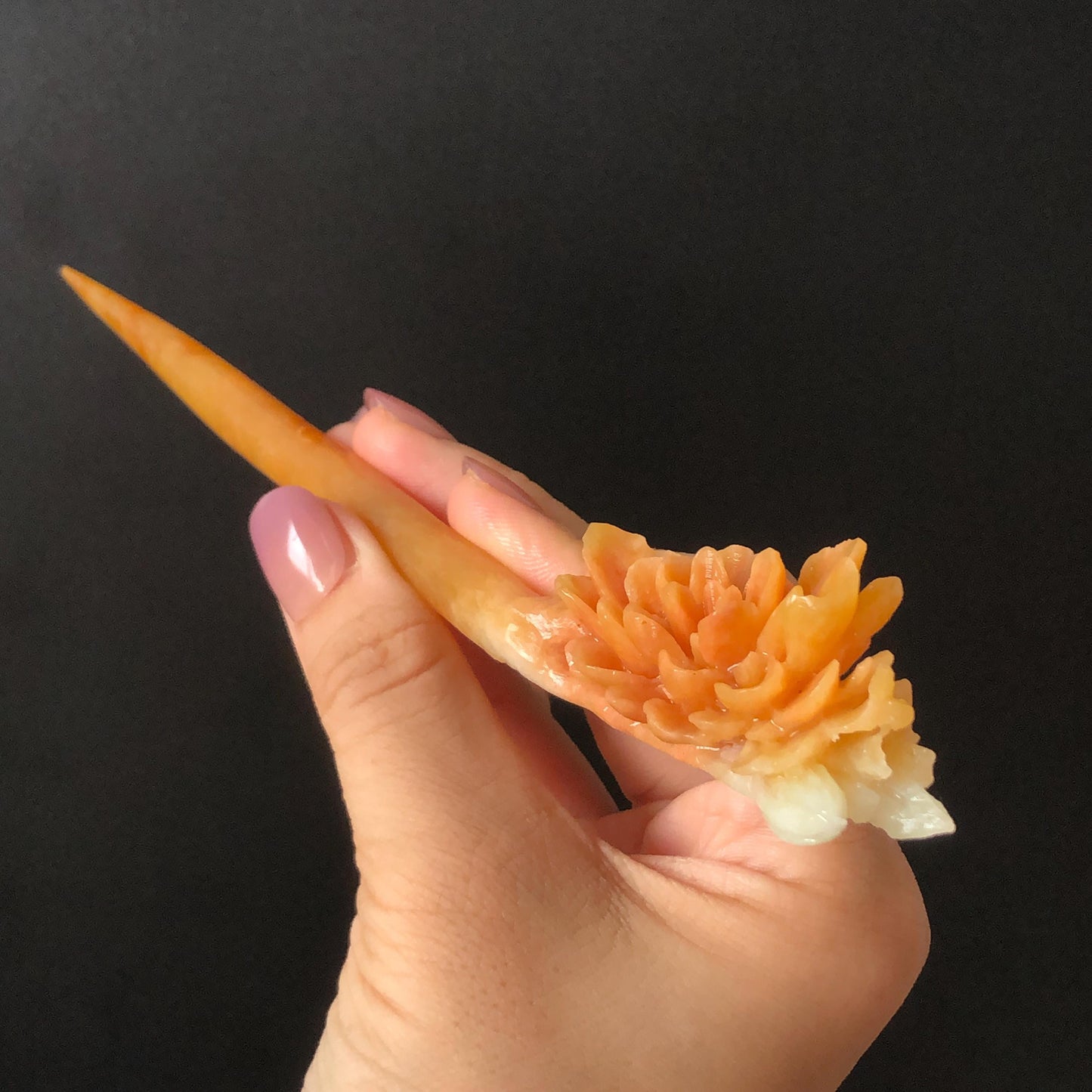 Xiu Jade Serpentine Hand Carved Peony Flower Hair Stick: Natural Untreated Bicolor White Red Jade Hairpin, Vintage Hanfu Hair Jewelry Gift for her Bridal Shower gift bridal hair clip wedding headpiece wedding hair jewelry bridal hair accessories red jade carving yellow jade hand engraved flower handcrafted hair stick japanese hairpins korean hair stick chinese hair comb antique hair fork hanfu hair pins certified untreated jade multicolor jade bicolor jade flower carving peony carving