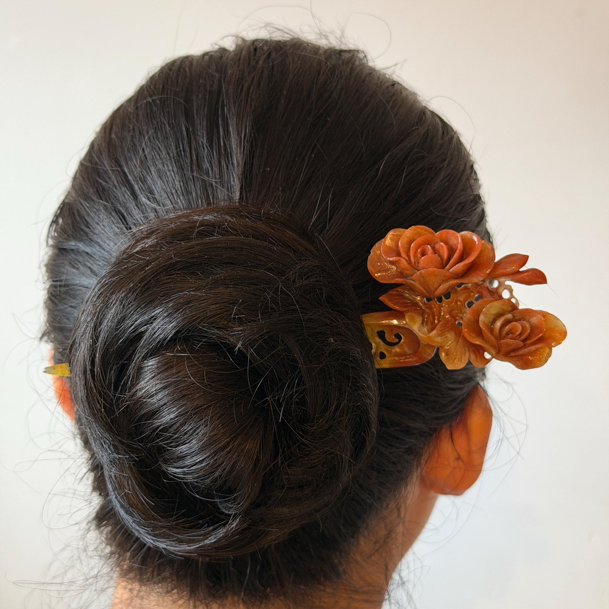 Xiu Jade Serpentine Hand Carved Camellia Flower Hair Stick: Natural Multicolor White Yellow Red Jade Hairpin, Vintage Hanfu Hair Jewelry Gift for her Bridal Shower gift wedding headpiece wedding hair jewelry bridal hair accessories red jade carving yellow jade hand engraved flower handcrafted hair stick japanese hairpins korean hair stick chinese hair comb vintage hair pins antique hair fork hanfu hair pins certified untreated jade multicolor jade bicolor jade flower carving Camellia carving