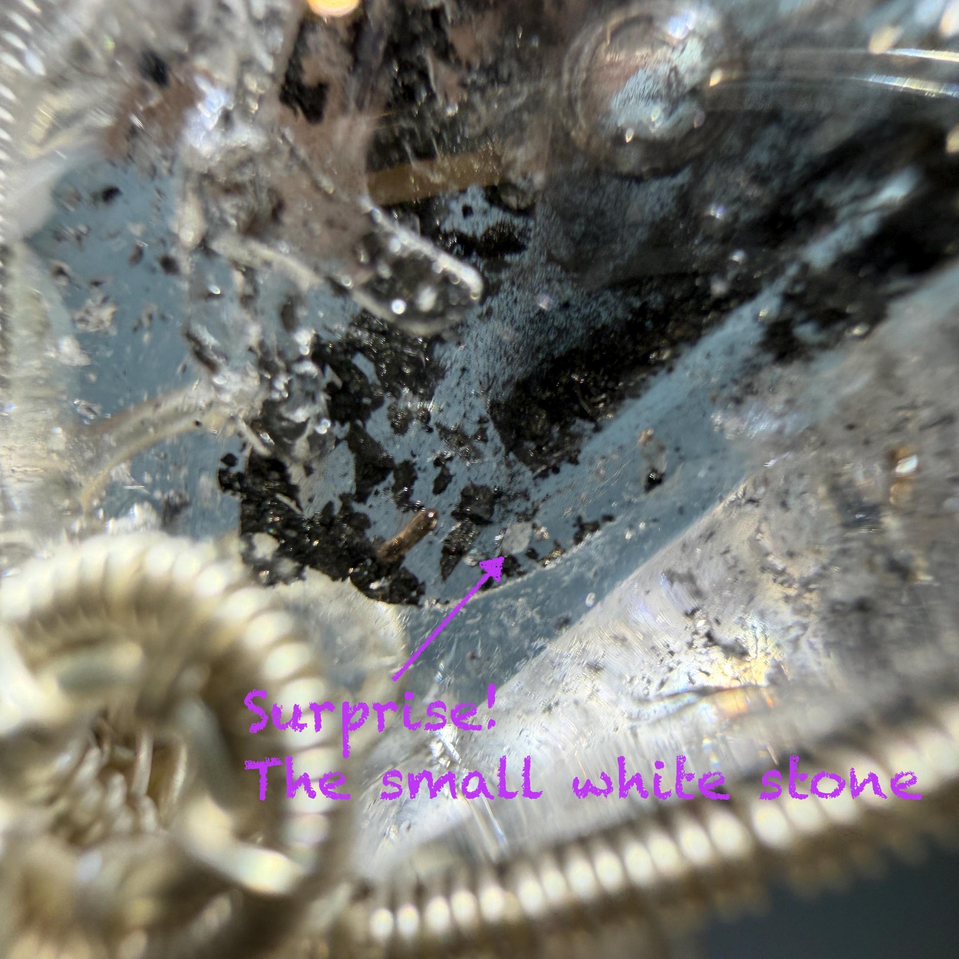 Rare Polished Enhydro Quartz (Herkimer Diamond) Wire Wrapped Small Pendant Adjustable Choker Necklace: Flowing Ink-like Black Sand Waterfall & Clear Bubbles Inclusion Crystal | Natural Gemstone Birthstone Gift for her  enhydro quartz sand water-fall pendant necklace choker gemstone charm stone pendant choker polished stone pendant crystal charm birthstone men necklace chakra crystal purify stone minerals specimen adjustable choker wire wrapped pendant sand inclusion crystal charm quick sand