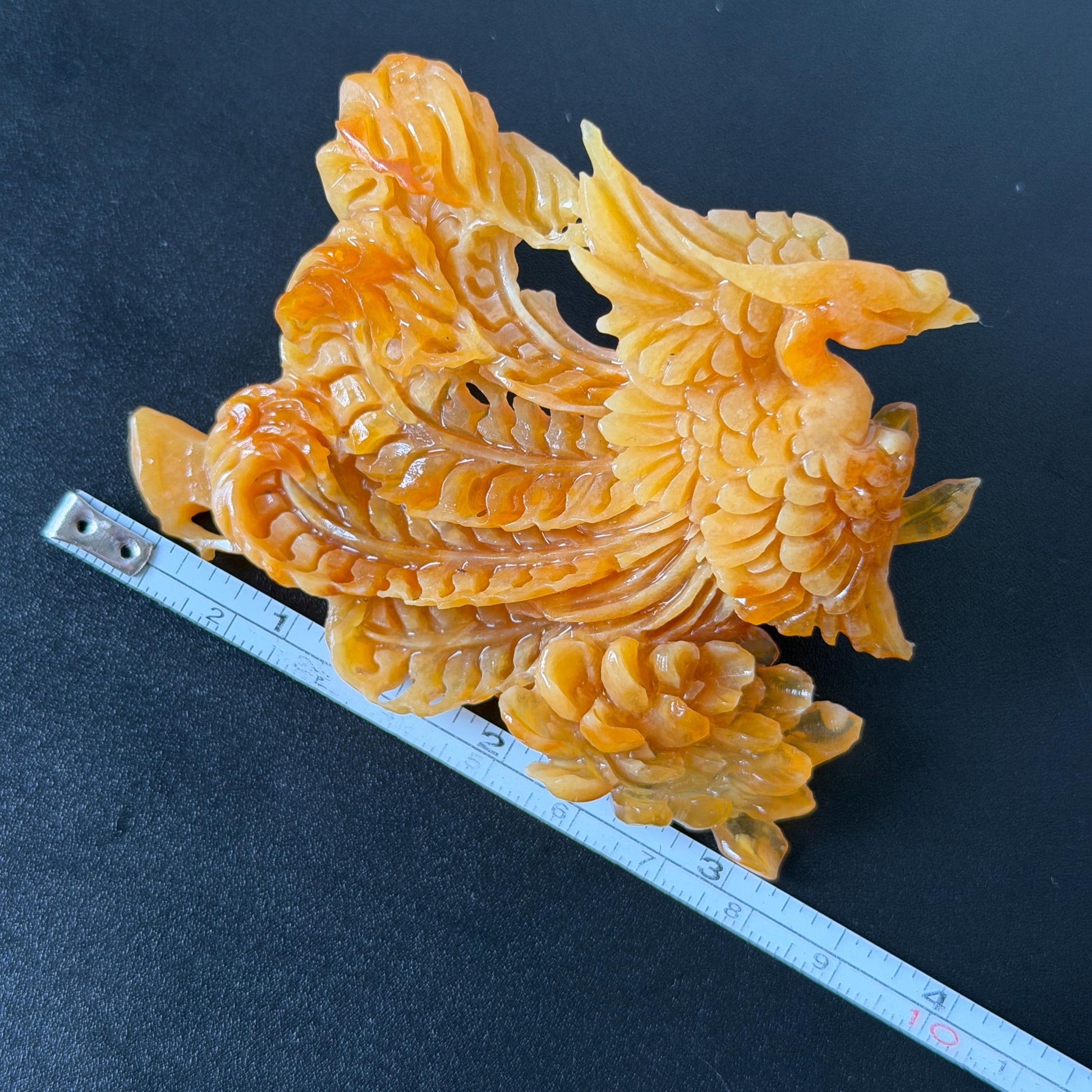 Xiu Jade (Serpentine) Hand Carved Fire Phoenix & Peony Hair Pin: Natural Certified Red Jade Hair Stick | Asian Chinese Vintage Style gift for her hand carved phoenix carving hand engraved phoenix hair stick phoenix carving red phoenix fire phoenix hair fork red jade yellow jade chinese jade with certificate rebirth transformation gift korean hair pin japanese hair stick hair fork hair comb hanfu hair stick peony carving with certificate handcrafted jade phoenix lover gift 3D stone carving